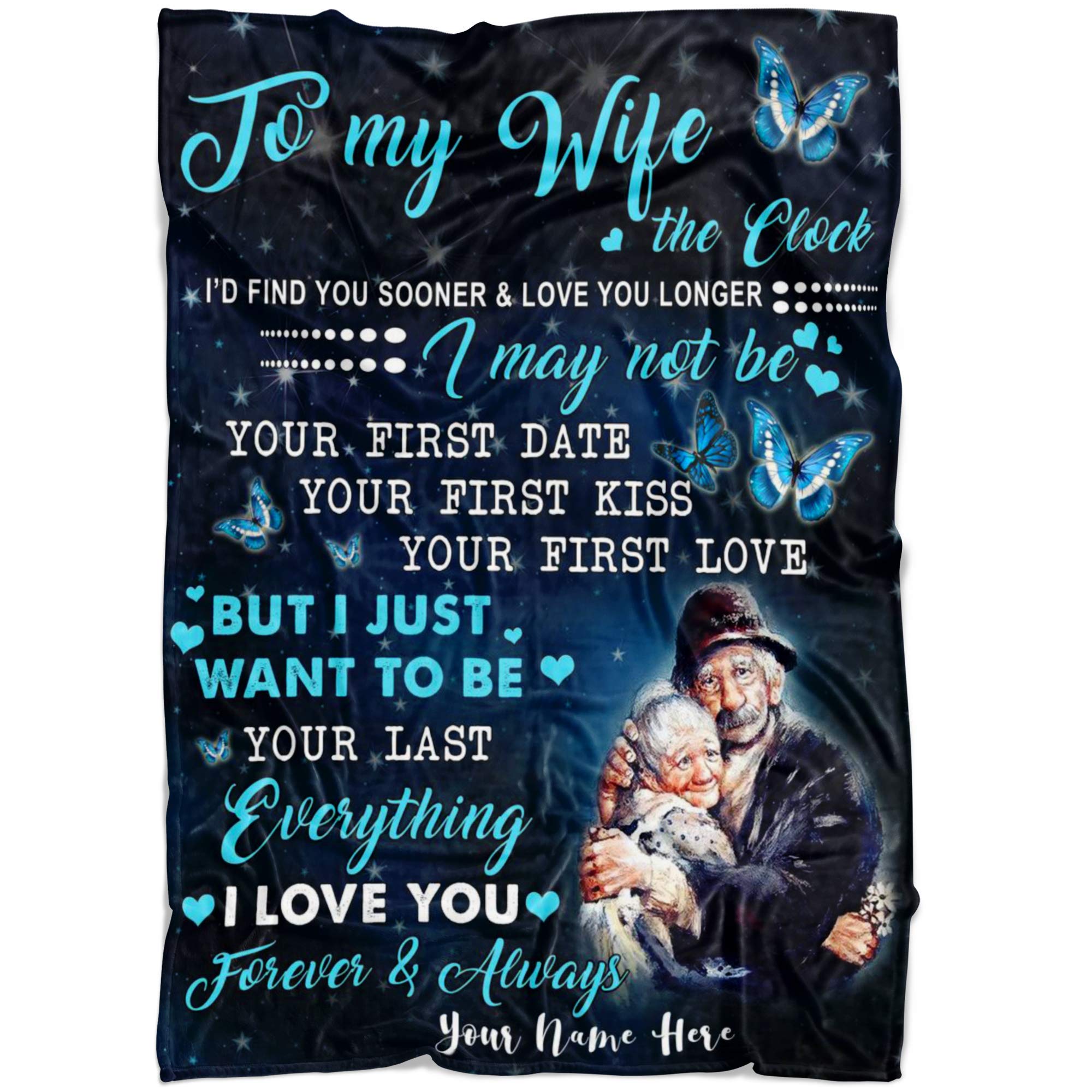 Personalized Name Blanket for Couples - Custom Embroidered Throw Blanket with Names - Romantic Anniversary & Birthday Gift for Wife/Husband - Cozy Fleece Blanket for Cuddling, Movie Nights & Home Decor