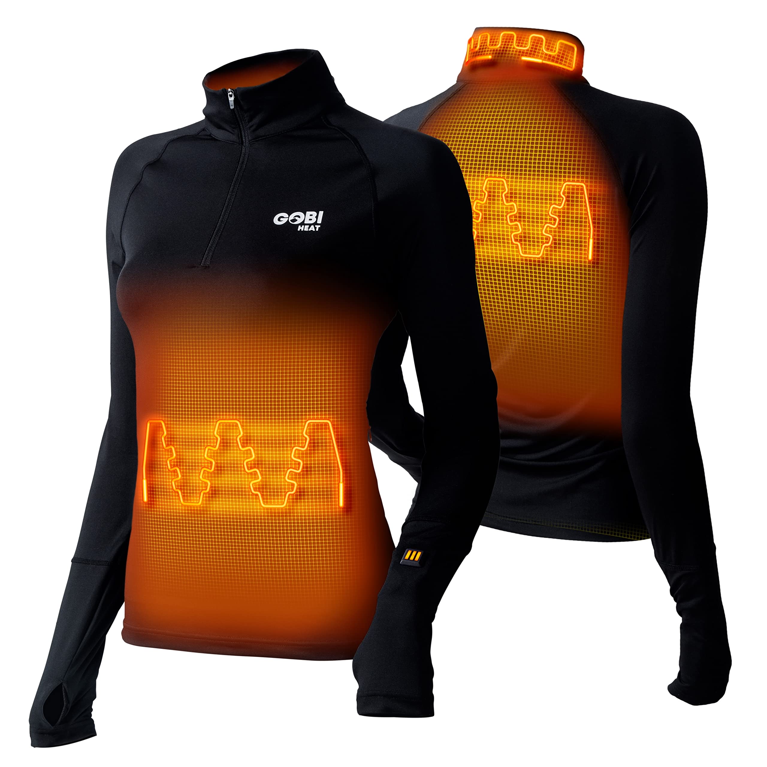 Basecamp Women’s Heated Base Layer Shirt - 8 Hours of Warmth | Rechargeable Battery & USB Charger Included | Perfect for Skiing, Hiking & Winter Outdoor Activities