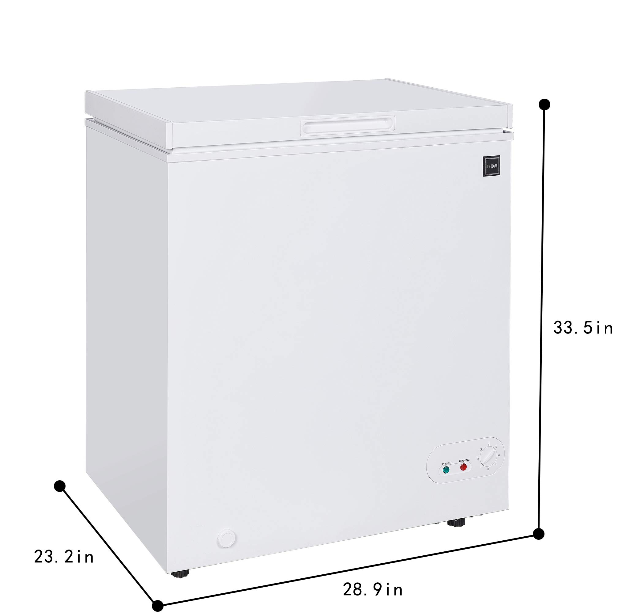 RCA RFRF450-AMZ 5.1 Cubic Foot Chest Freezer - Energy Efficient Deep Freezer for Long Term Food Storage, White - Perfect for Home, Garage, or Restaurant Use