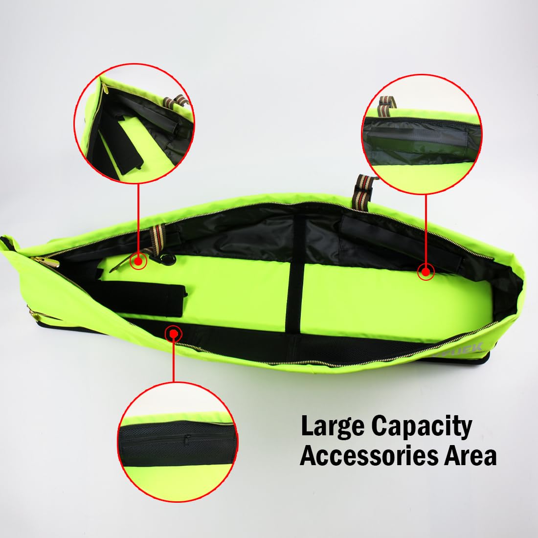 Premium Fluorescent Pool Cue Hard Case - Holds 3 Cue Butts & 4 Shafts with Large Zippered Accessory Pockets & Adjustable Shoulder Strap | Durable Protection for Billiards, Pool Halls, Tournaments & Travel