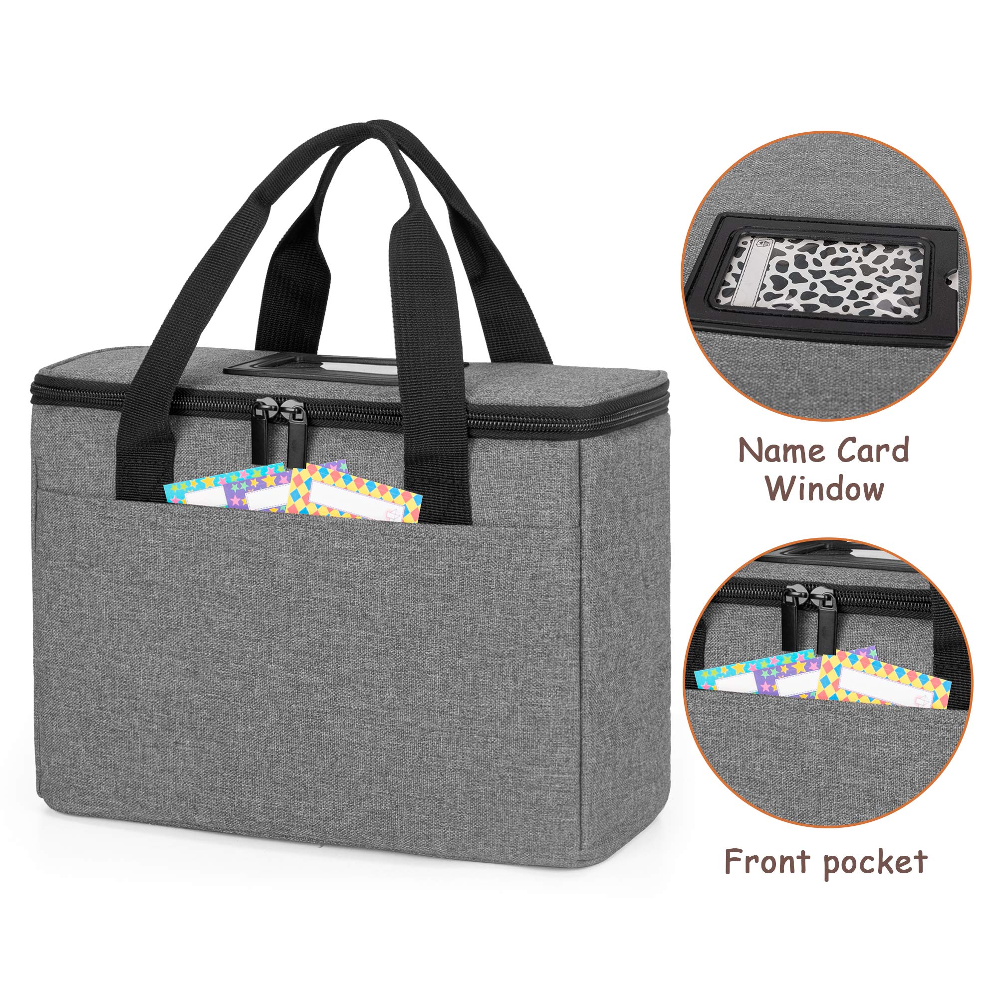 Trunab Reusable 3-Cup Insulated Drink Carrier with Adjustable Dividers - Patented Grey Beverage Caddy for Delivery, Takeout & Outdoor Use - Perfect for Coffee, Smoothies & Soda Transport