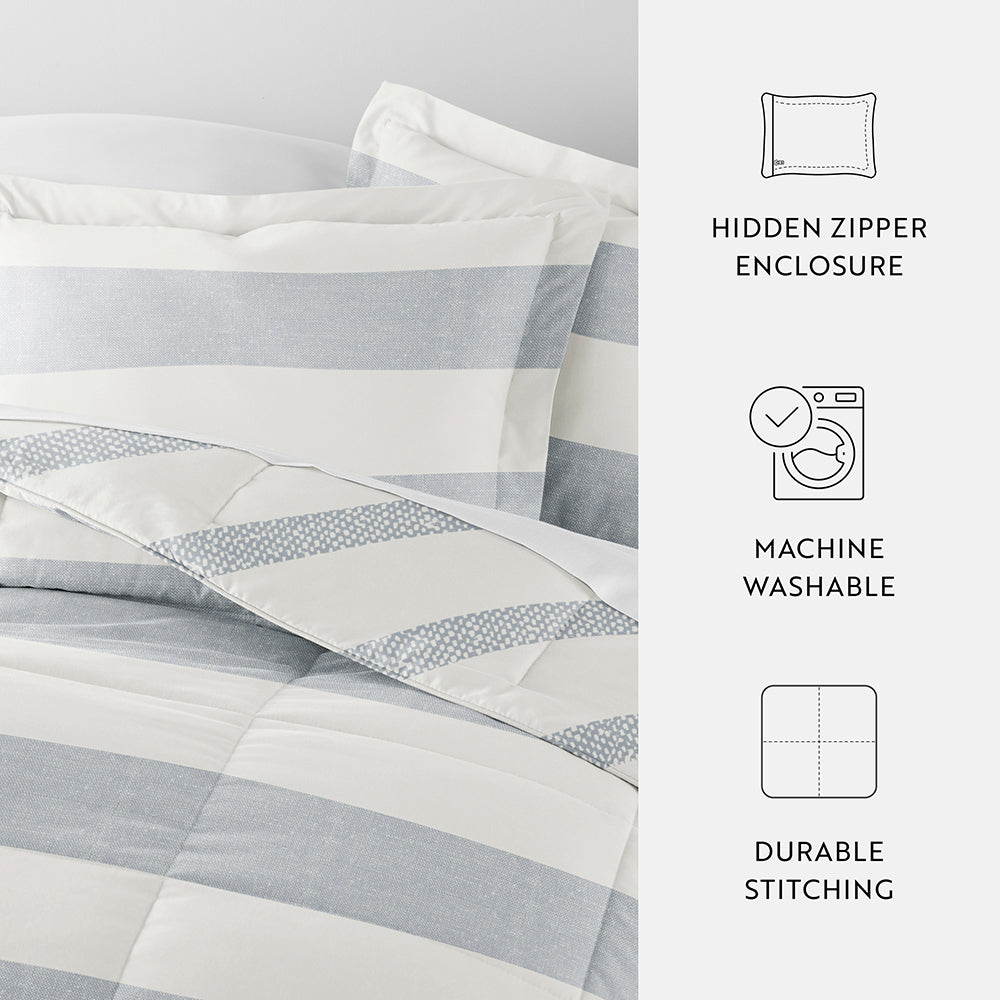 Soft & Cozy Patterned Down Alternative Comforter Set - All-Season Bedding for Master Bedroom, Guest Room & Dorm - Hypoallergenic & Machine Washable