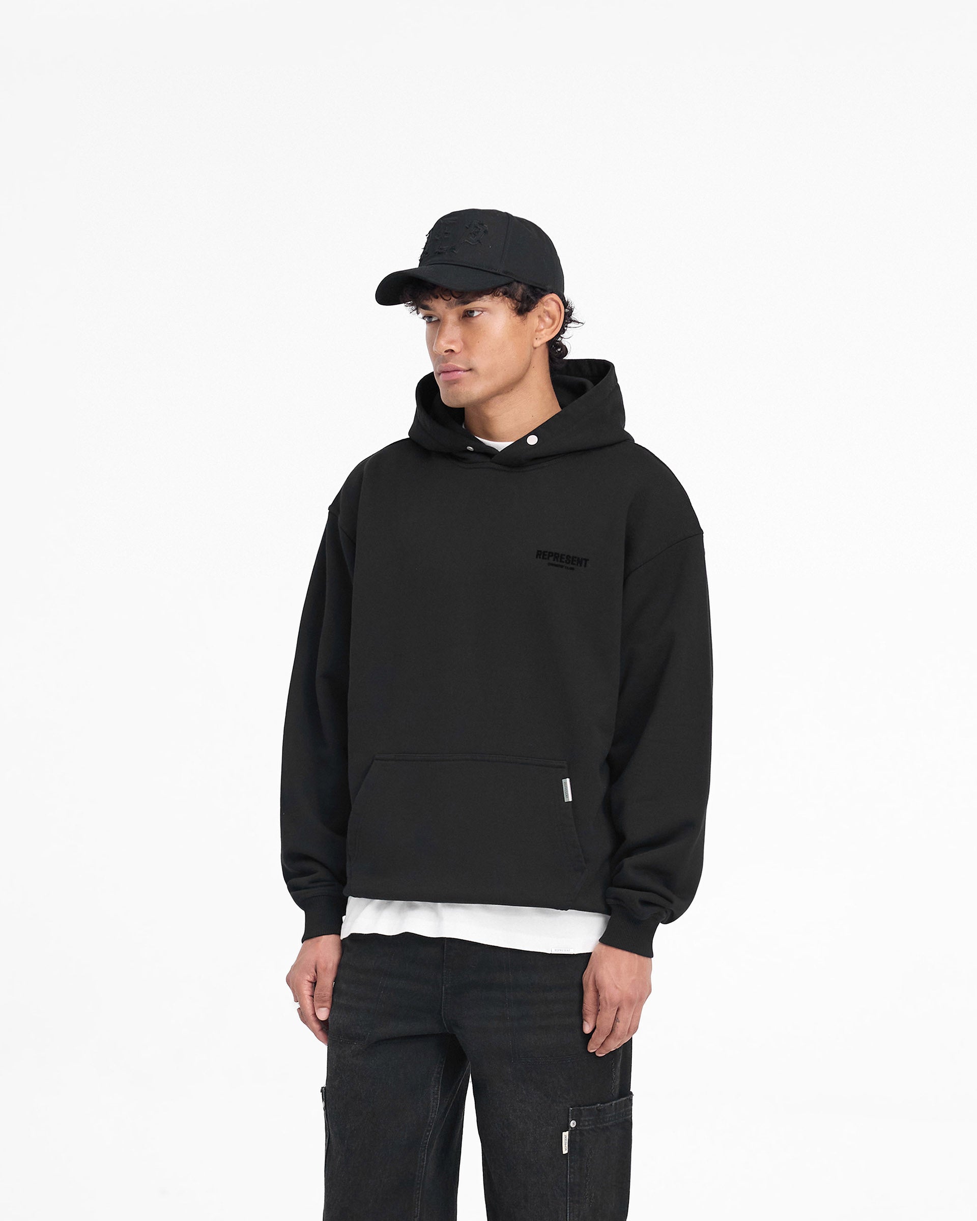 Represent Owners Club Flocked Hoodie - Black | Premium Streetwear Hoodie for Men & Women | Perfect for Casual Wear, Gym, and Outdoor Activities