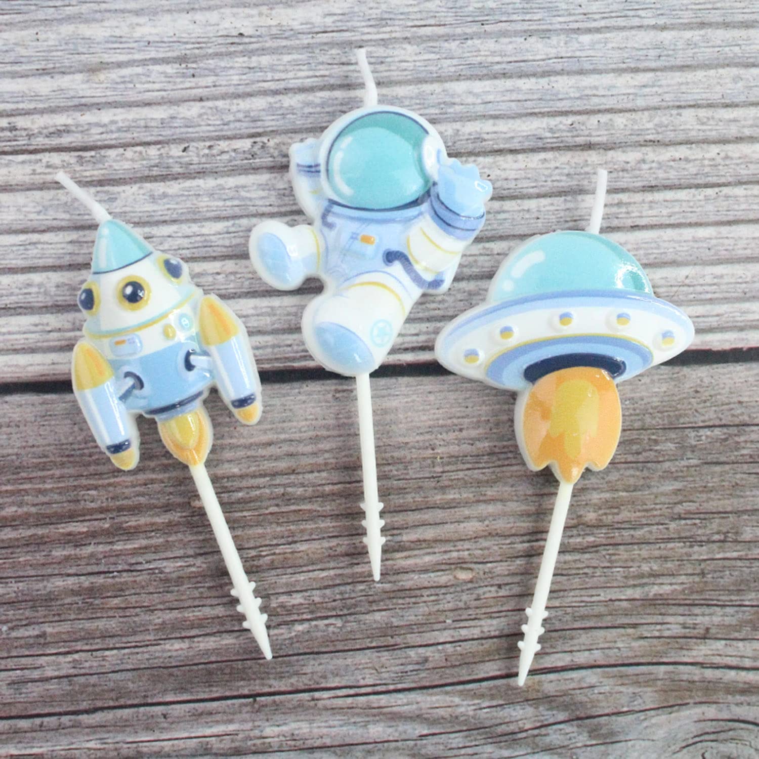 Astronaut Series Birthday Candles - Cute Spaceship & Rocket Cake Candles for Kids, Baby Shower & Themed Parties | Cake Decorations & Party Supplies | Perfect for Space-Themed Birthday Celebrations & Children's Events