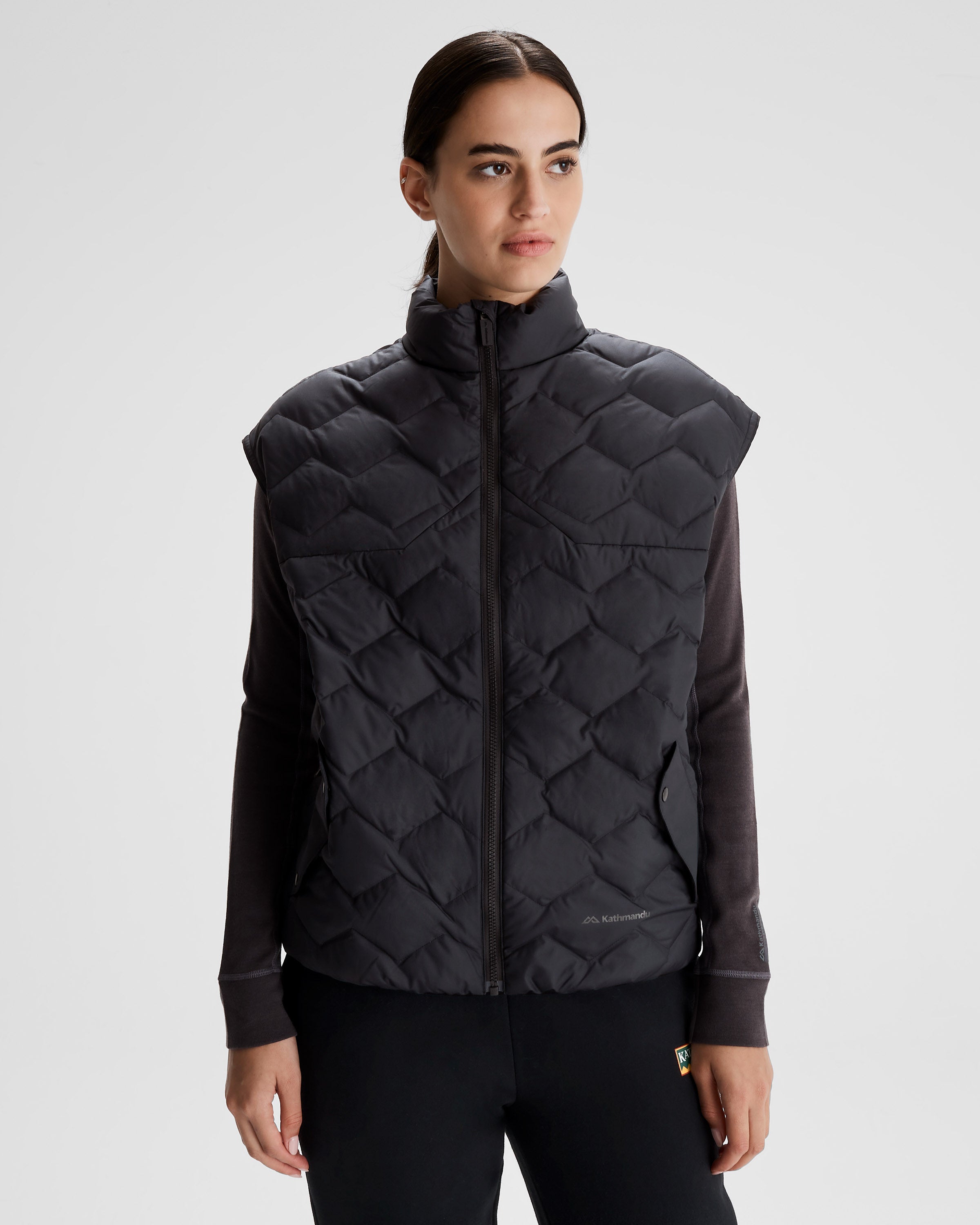 Women's Lightweight Down Vest - Black Stingray Color | Warm Winter Puffer Jacket for Outdoor Activities & Casual Wear