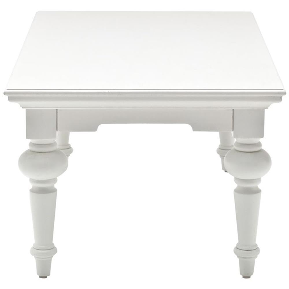 **NovaSolo Provence Pure White Mahogany Wood Rectangular Coffee Table - Modern Farmhouse Living Room Furniture for Home Decor**    **使用场景:** Perfect for cozy living rooms, farmhouse-style homes, or as a chic centerpiece in your lounge area.