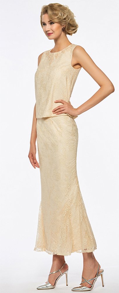 Honeydress Women's Mermaid Lace Two Piece Mother of The Bride Dress with Jacket - Elegant Formal Gown for Weddings, Parties & Special Occasions
