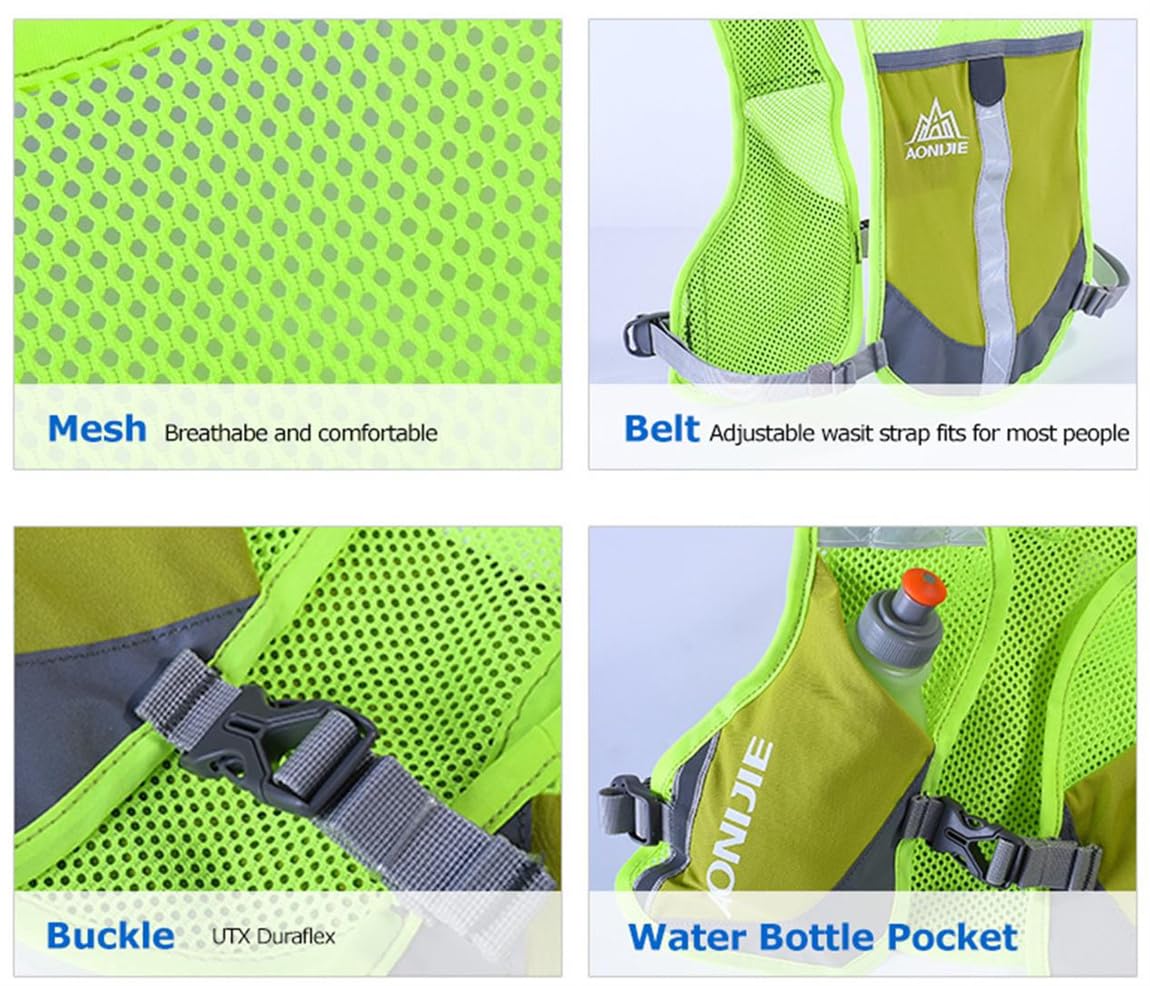 Ultralight Reflective Running Vest Backpack - Hydration Pack for Marathon, Trail Hiking & Outdoor Sports - High Visibility Safety Gear for Night Running & Adventure Activities