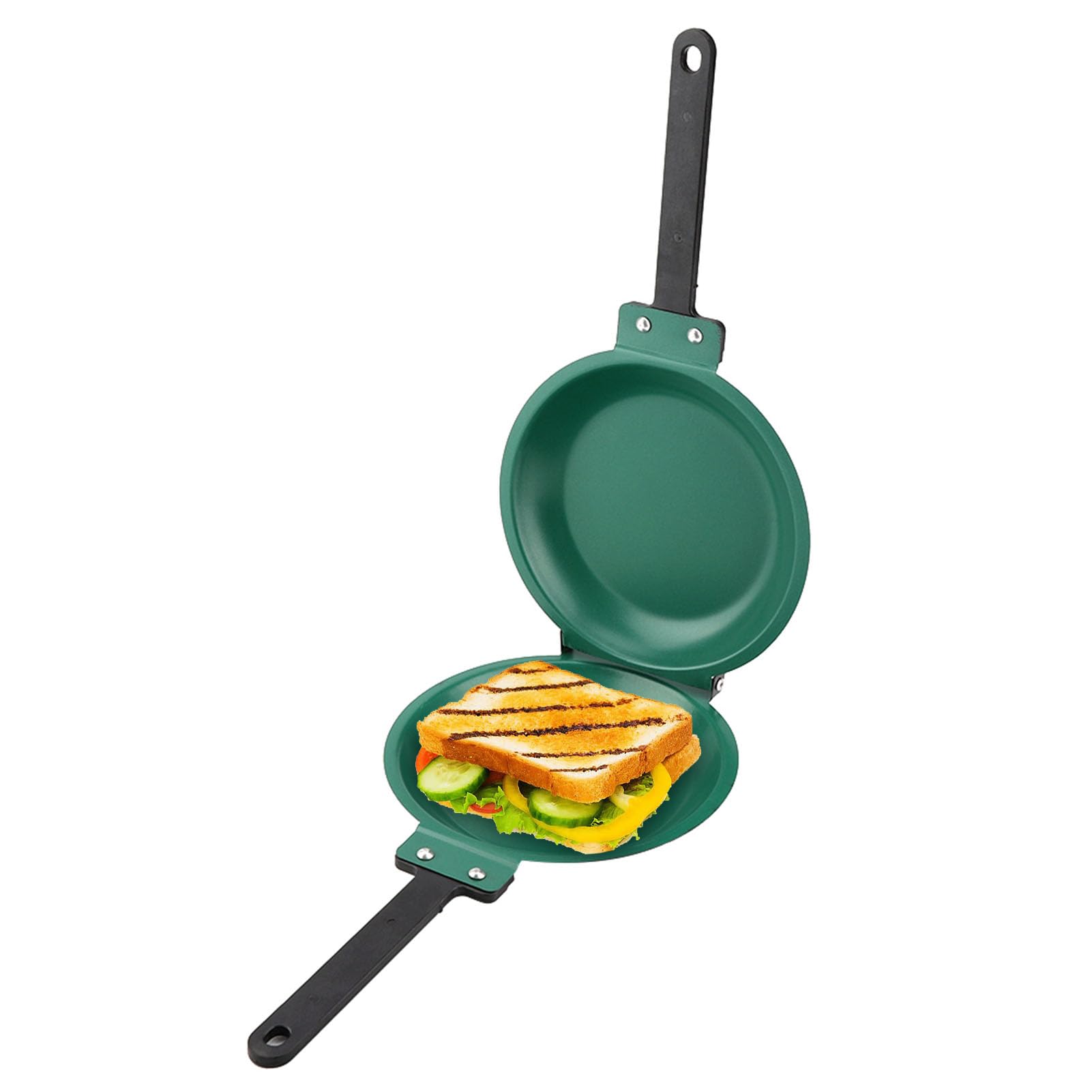 Double Omelette Pan - Nonstick Folding Pancake Pan - 26cm Stainless Steel Skillet for Eggs, Breakfast, Toast & Crepes | Perfect for Camping, RV & Small Kitchens