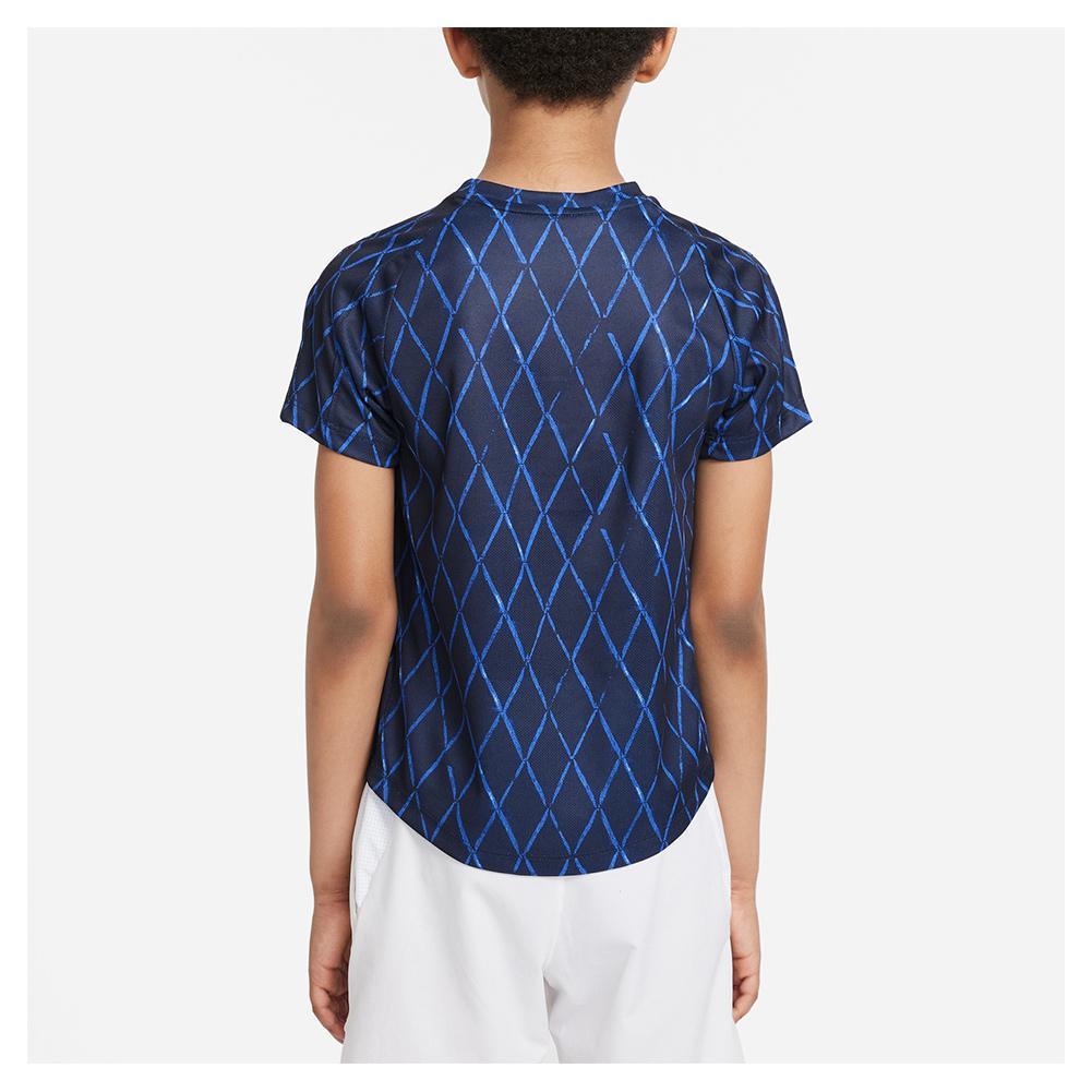 Boys' Dri-FIT Victory Printed Tennis Shirt - Moisture-Wicking Performance Top for Junior Tennis & Sports Training