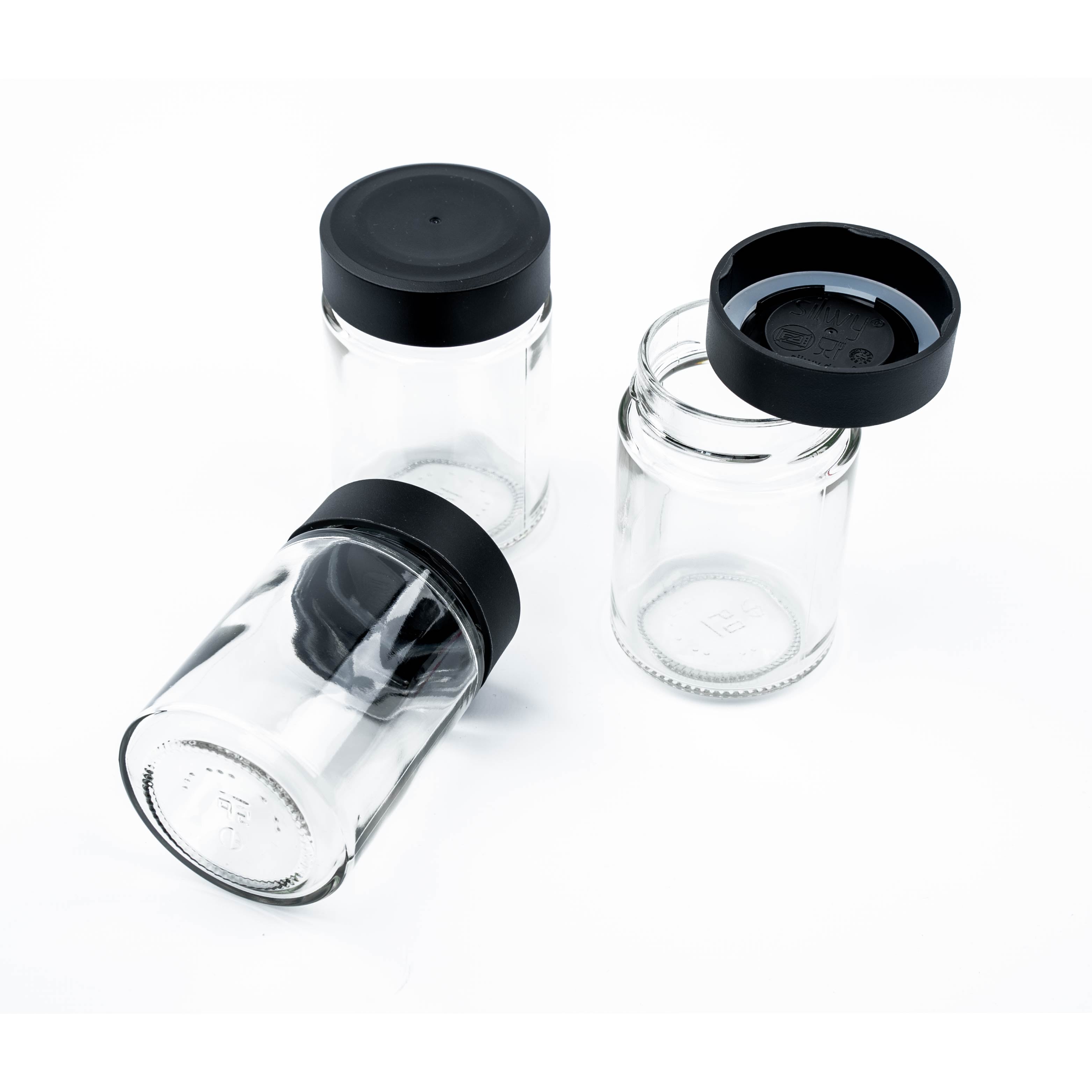 Premium White Magnetic Spice Jars with Holder - 192ml Glass Containers for Kitchen Organization & Spice Storage - Perfect for Pantry, Spice Rack & Refrigerator