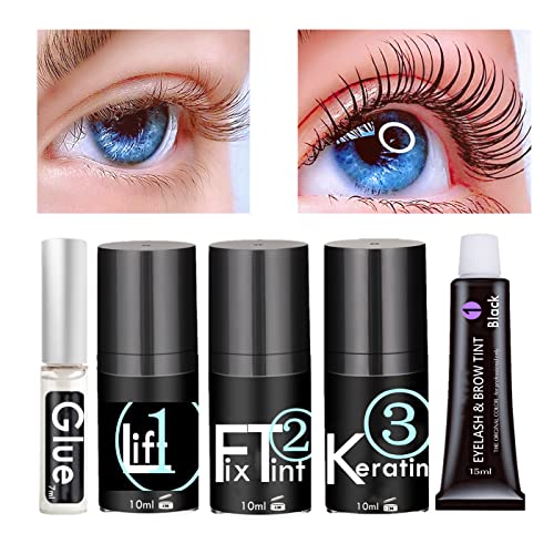 Professional Lash Lift & Brow Lamination Kit with Black Tint - 5 Minute Eyelash & Eyebrow Treatment for Long-Lasting Volume & Lift (Lasts 6 Weeks) - Perfect for Salon Use, Home Beauty Treatments & Special Occasions
