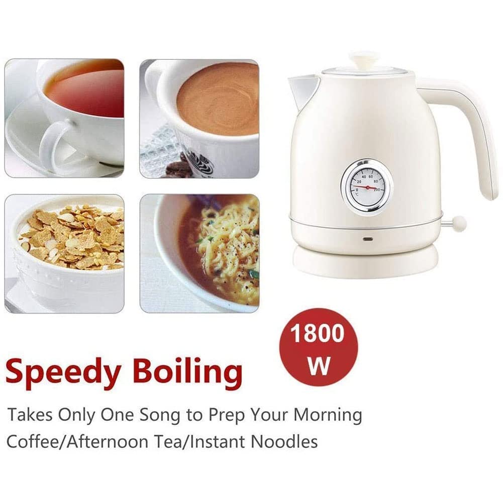Stainless Steel Electric Kettle 1.7L - 1800W Fast Boiling Cordless Water Kettle for Tea & Coffee | Portable Electric Hot Water Pot for Home, Office & Travel | BPA-Free & Energy Efficient (Green)