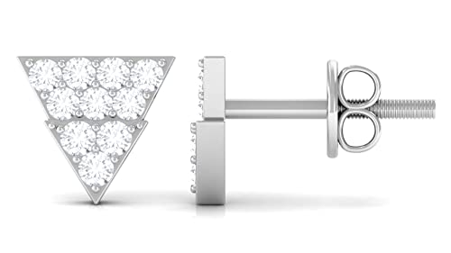 1/2 CT Natural Diamond Stud Earrings for Women - 14K Solid Gold Triangle Stud Earrings - April Birthstone Jewelry - Perfect for Gifts, Anniversaries & Special Occasions
