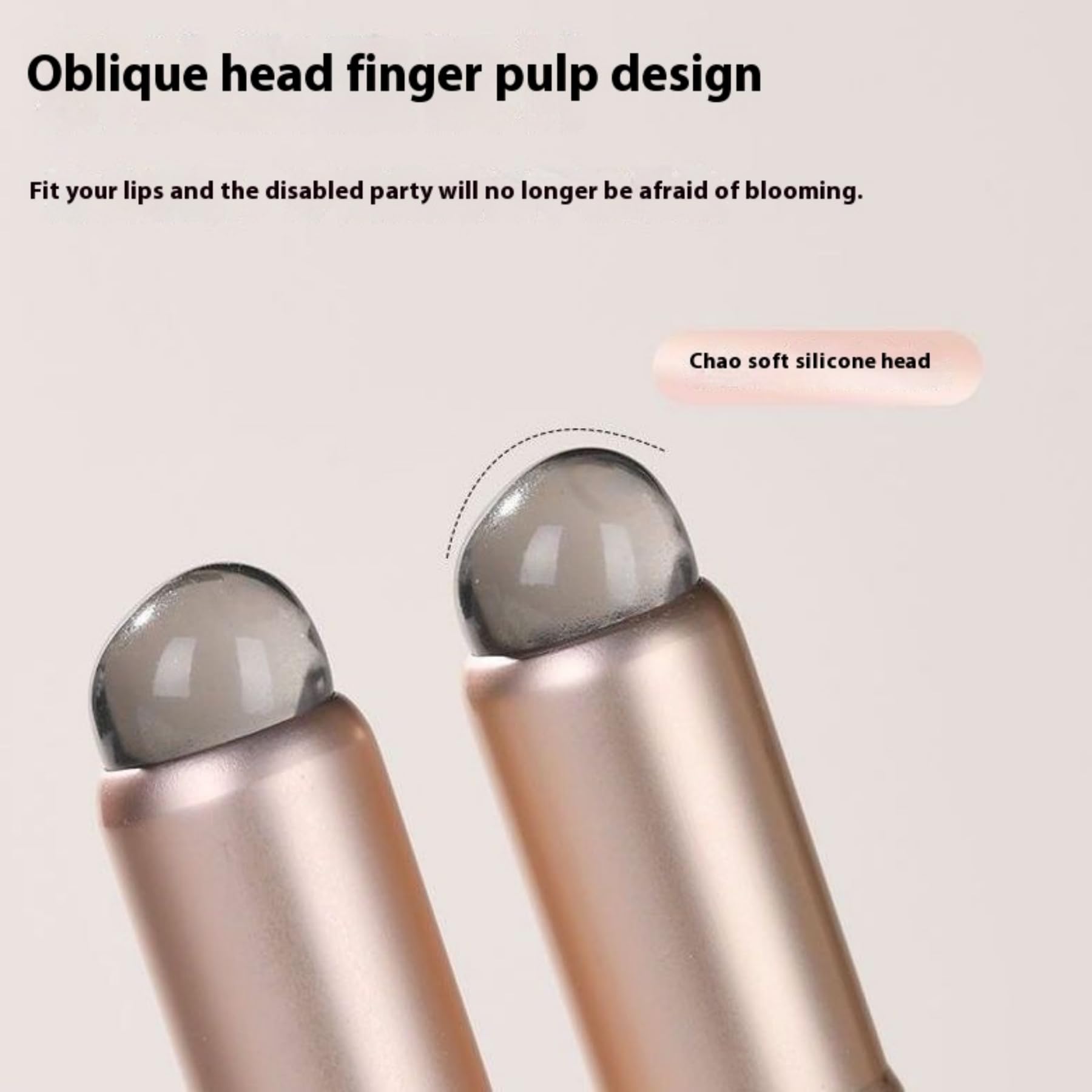 2-Pack Mini Silicone Lip Brushes - Portable Concealer & Makeup Brush for Lip Gloss, Lipstick & Foundation - Includes Dust Cap - Perfect for Travel & Professional Makeup Application