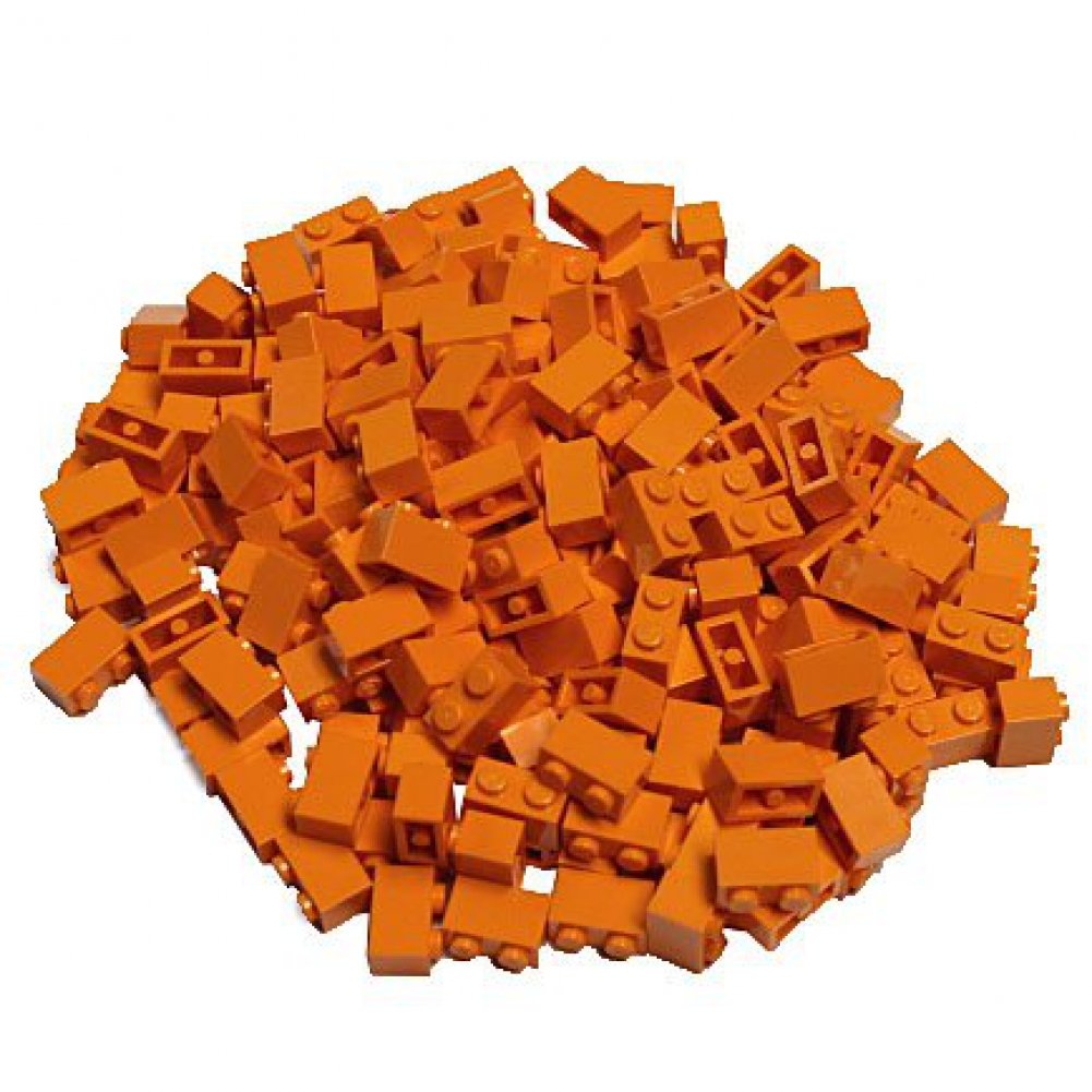 LEGO Bright Orange 1x2 Bricks (200 Pieces) - Bulk Building Blocks for Kids, DIY Projects, and Creative Play