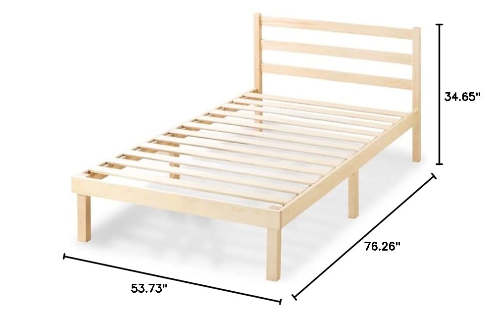 ZINUS Robin Wood Platform Bed Frame with Headboard - Full Size Brown Wooden Slat Support - No Box Spring Required - Easy Assembly - Perfect for Bedroom, Guest Room & Dorm
