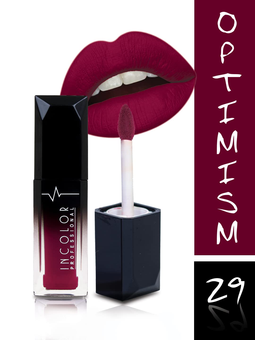INCOLOR Matte Professional Mini Lip Gloss - Waterproof, Ultra Smooth & Long Lasting Liquid Lipstick for Women (Optimism) | Perfect for Daily Wear, Parties & Special Occasions