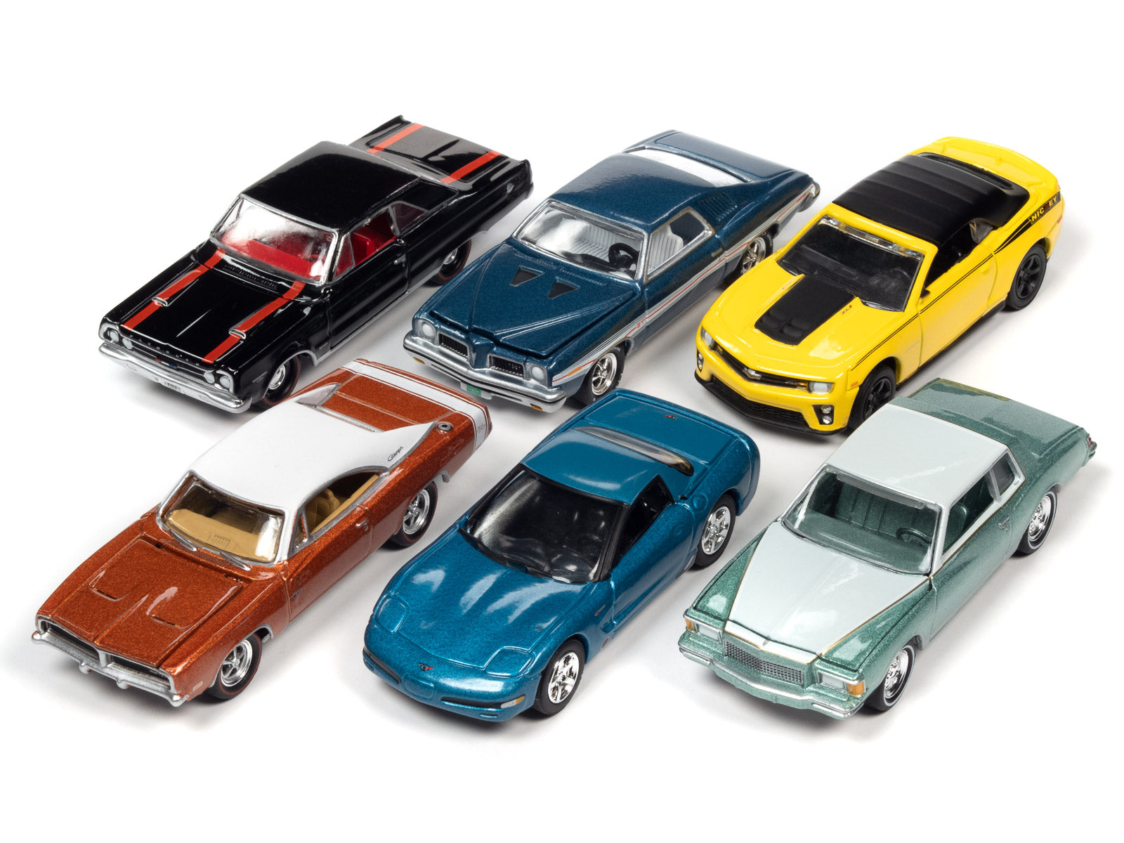 Johnny Lightning 1/64 Scale Diecast Muscle Cars USA 2022 Set B - 6 Piece Collectible Model Cars for Display, Racing Games & Car Enthusiasts