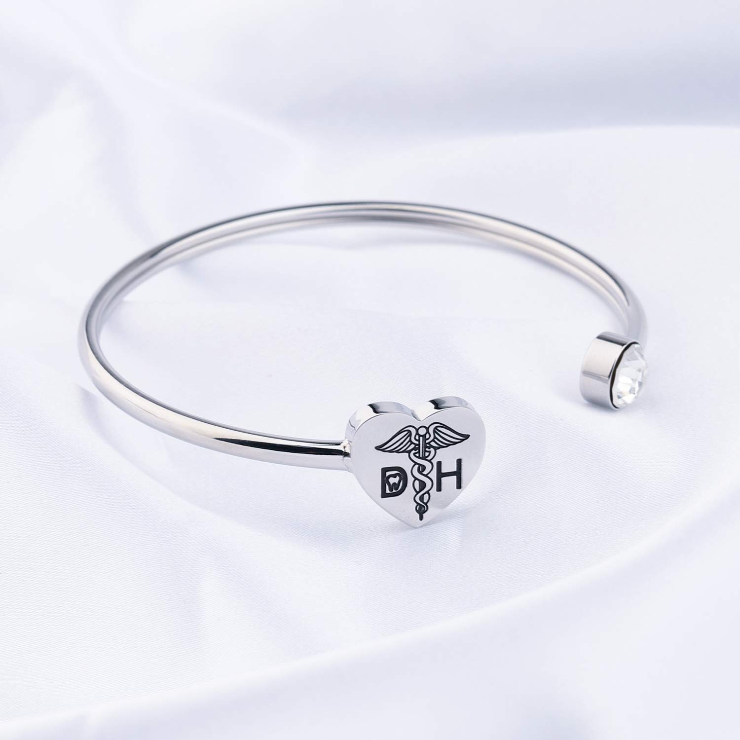 FUSTMW Dental Hygienist Bracelet - Elegant Dentist Jewelry Gift for Graduation & Appreciation - Medical Caduceus Charm Bracelet for Dental Professionals | Perfect for Clinics, Graduation Ceremonies & Daily Wear