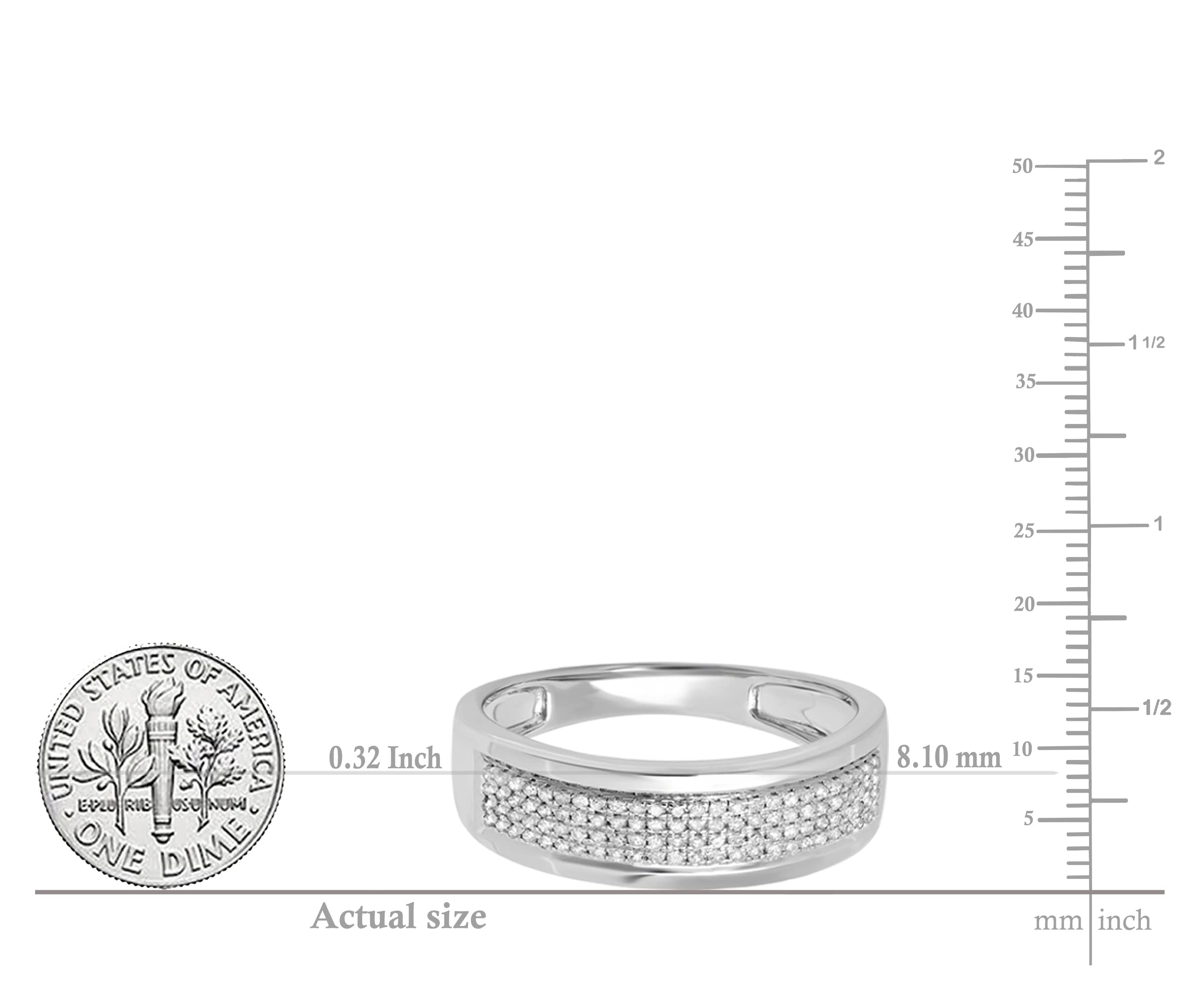 0.40ct Round Lab-Grown Diamond Men's Wedding Ring in Sterling Silver - Dazzlingrock Collection | Elegant & Flashy Band for Engagement, Anniversary & Special Occasions