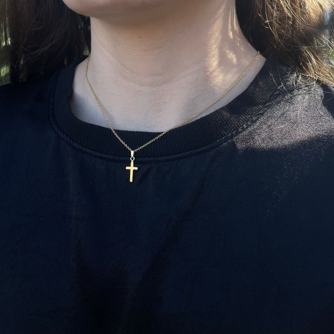 14K Gold Filled Baby Cross Pendant Necklace - Religious Jewelry for Christening, Baptism & First Communion Gifts