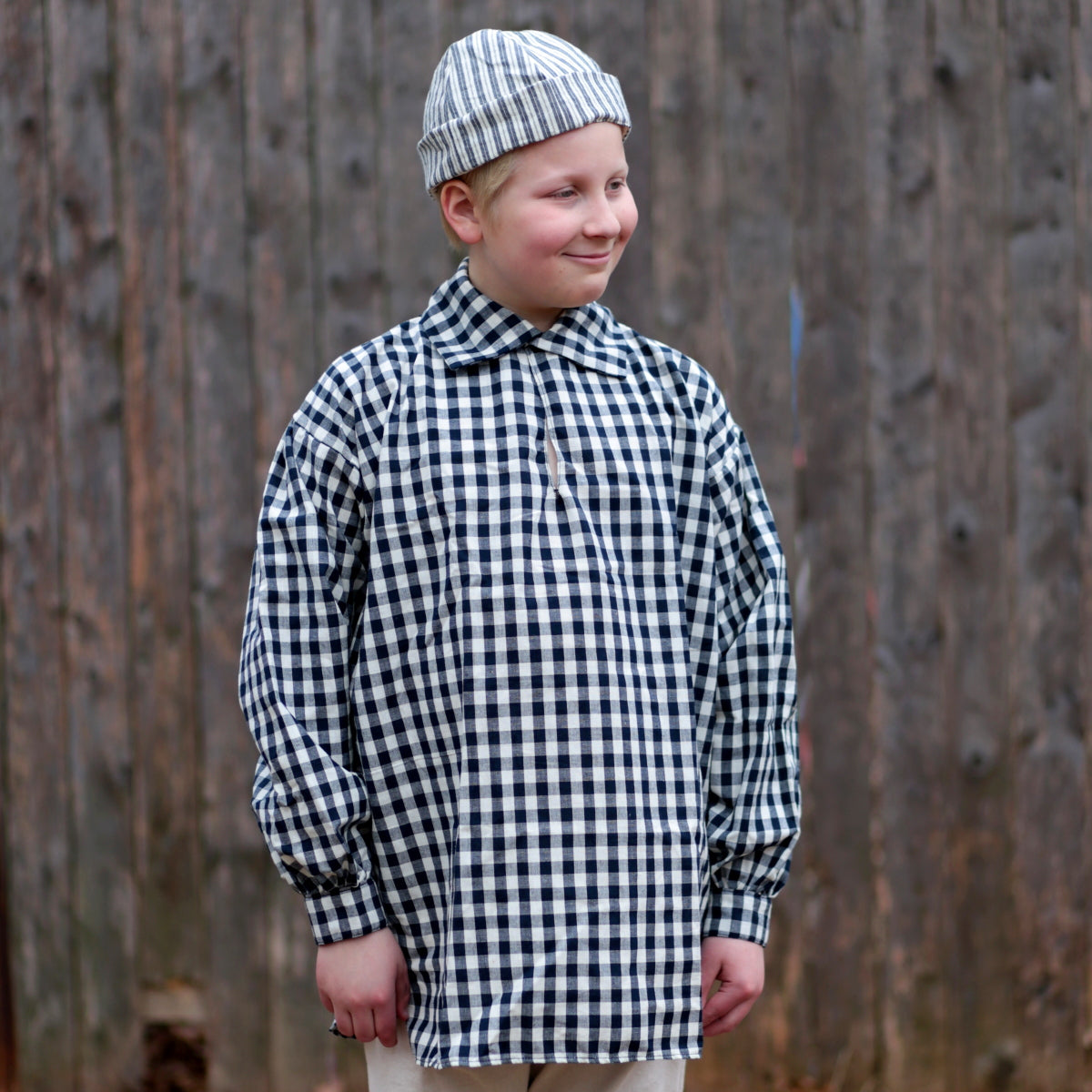 Boys' Blue Checked Work Shirt - Durable & Stylish for School, Outdoor Activities & Casual Wear