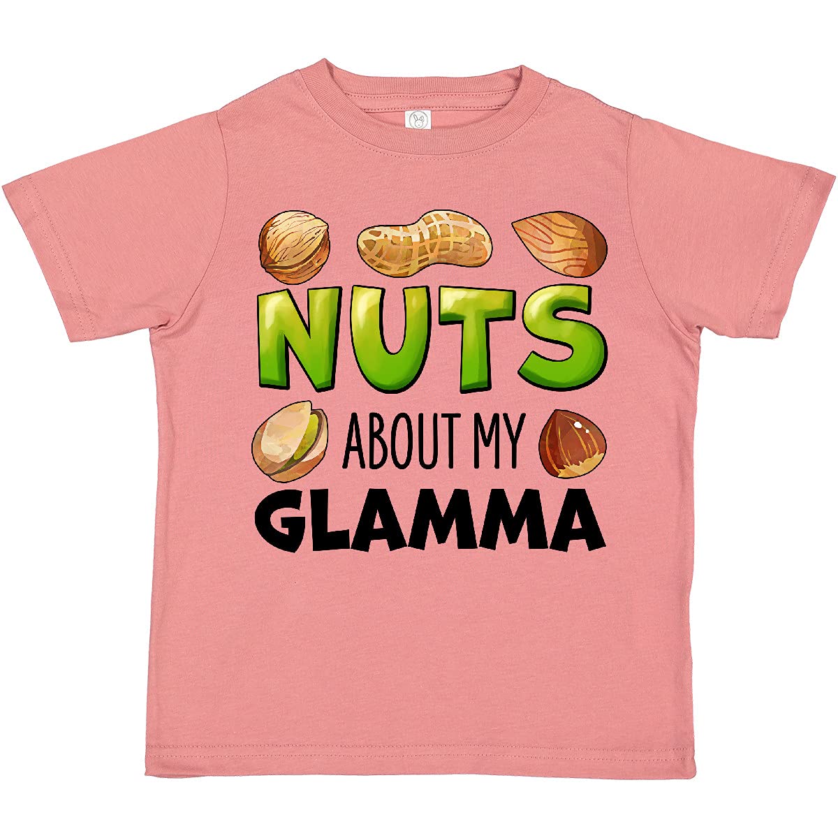 Inktastic Nuts About My Glamma Peanut Almond Pistachio Toddler T-Shirt - Cute Graphic Tee for Grandkids & Grandparents - Perfect for Family Outings, Playdates & Holiday Gifts