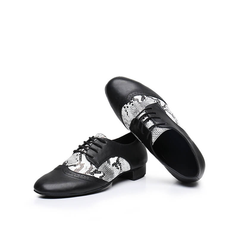 Premium Men's Leather Ballroom & Latin Dance Shoes - Comfortable & Stylish for Salsa, Tango, and Competitive Dancing