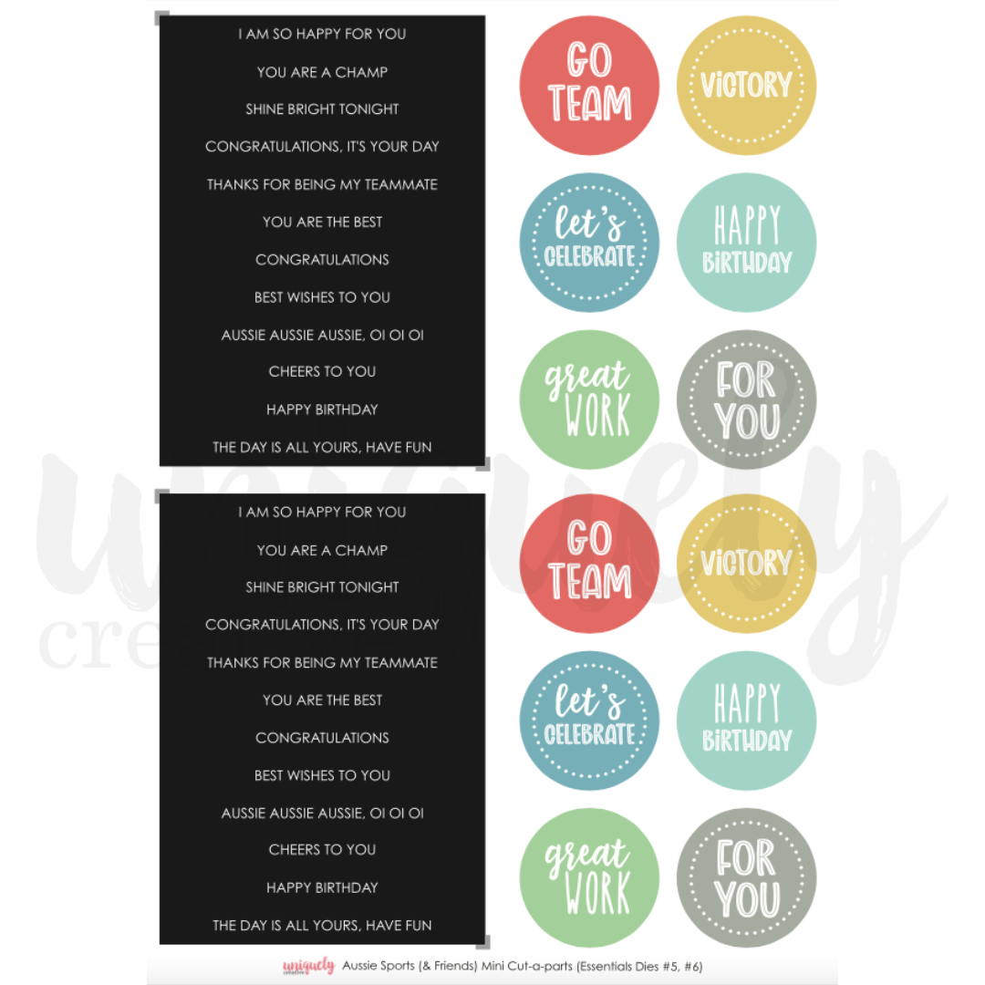 Aussie Sports & Friends Mini Cut-A-Part Sheet - Perfect for Scrapbooking, DIY Crafts, and Card Making