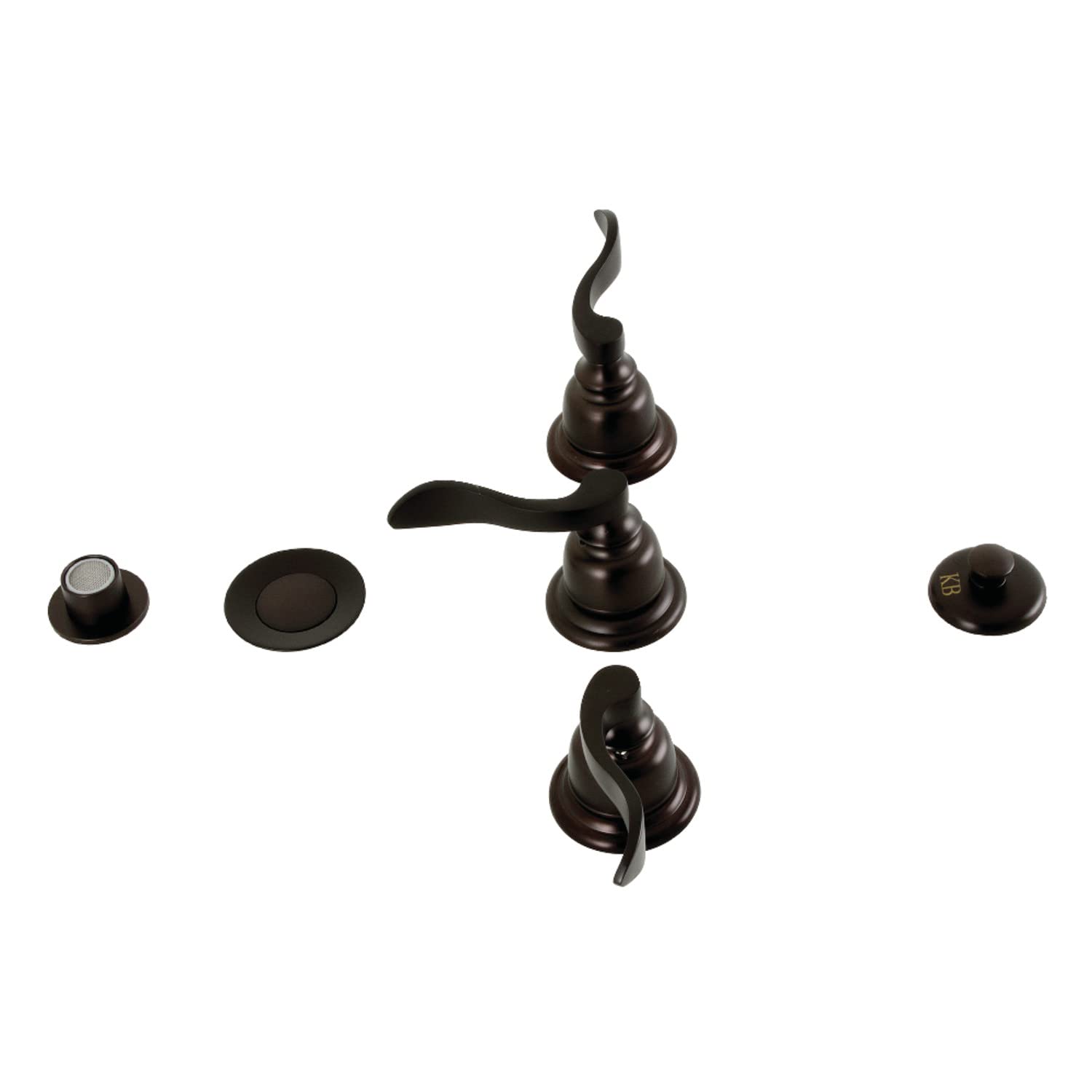 Kingston Brass KB325NFL NuWave French Three-Handle Bidet Faucet in Oil Rubbed Bronze - Perfect for Bathroom Renovation & Modern Toilet Upgrades