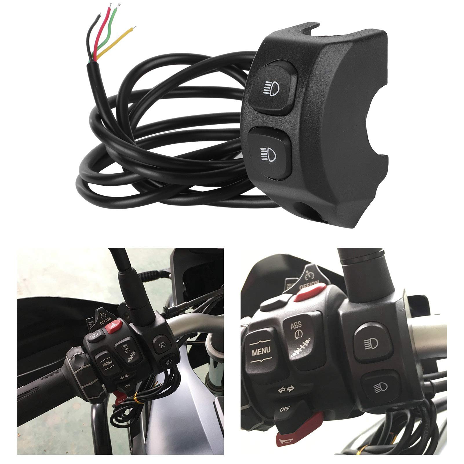 Universal Motorcycle Fog Light Switch - Handlebar Mounted for BMW R1200GS R1250GS F750GS F850GS - Waterproof & Durable for Off-Road & Night Riding Adventures