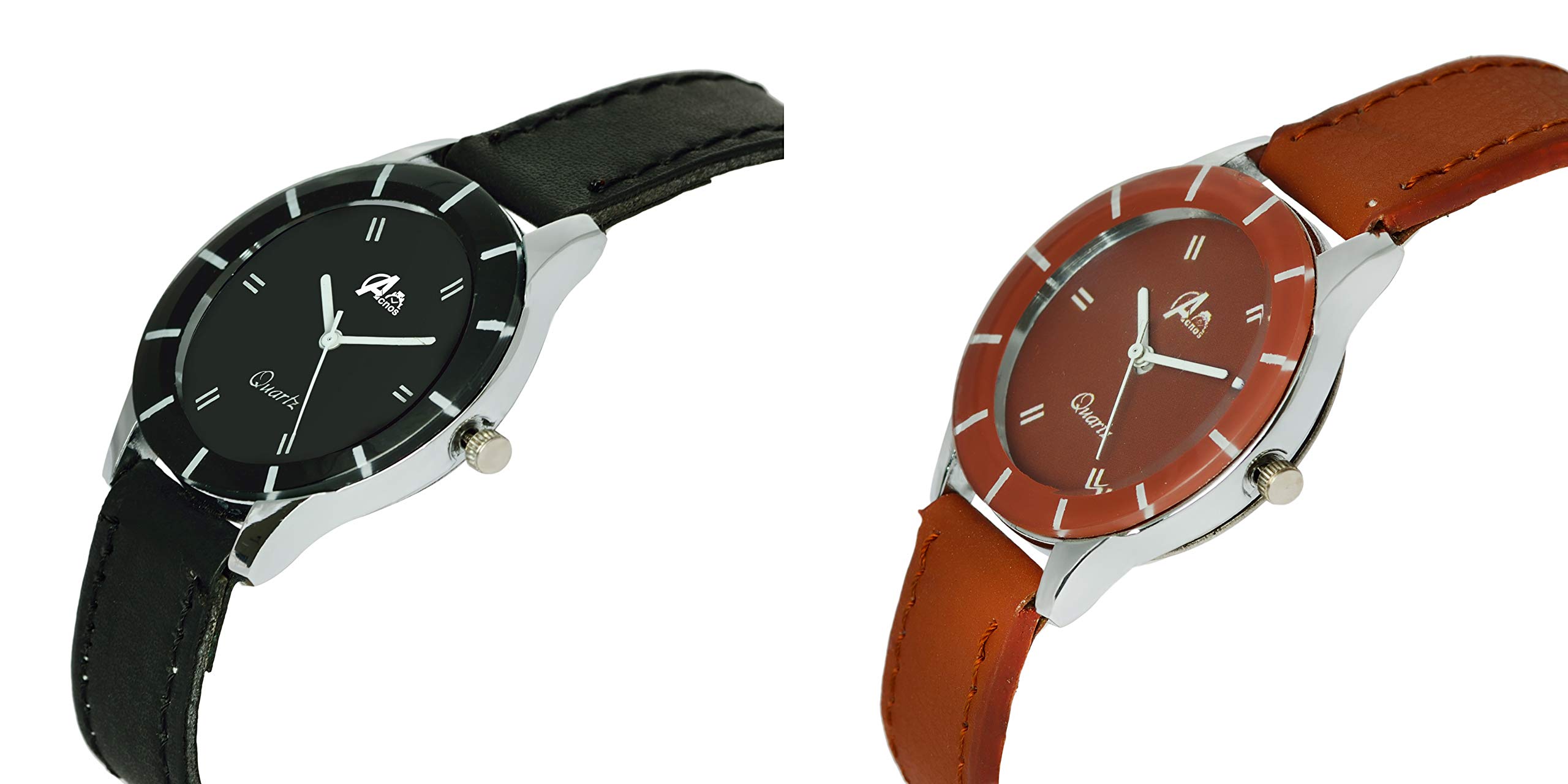 Acnos® Premium Black & Brown Fasttrand Analog Watches for Women & Girls - Pack of 2 (605-BLK-BRN) | Stylish Fashion Accessory for Everyday Wear, Office & Special Occasions