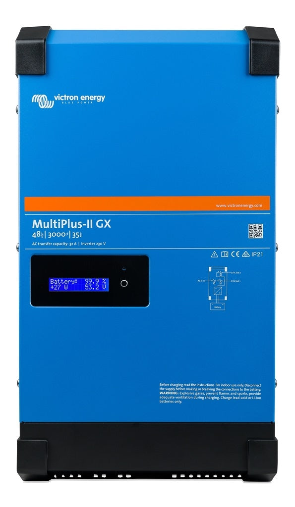 Victron Energy MultiPlus II 48V 3000VA 35A 230V Pure Sine Wave Inverter Charger with GX Touch - Perfect for Solar Power Systems, RVs, Boats & Off-Grid Living