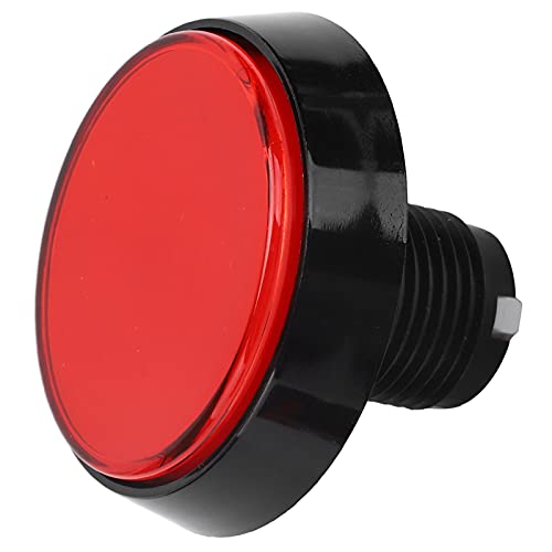60mm LED Light Big Round Flat Button with 3 Foot Switch - Red Arcade Power Switch for Video Game Consoles & DIY Control Panels - Perfect for Arcade Machines, Gaming Setups & Custom Electronics Projects