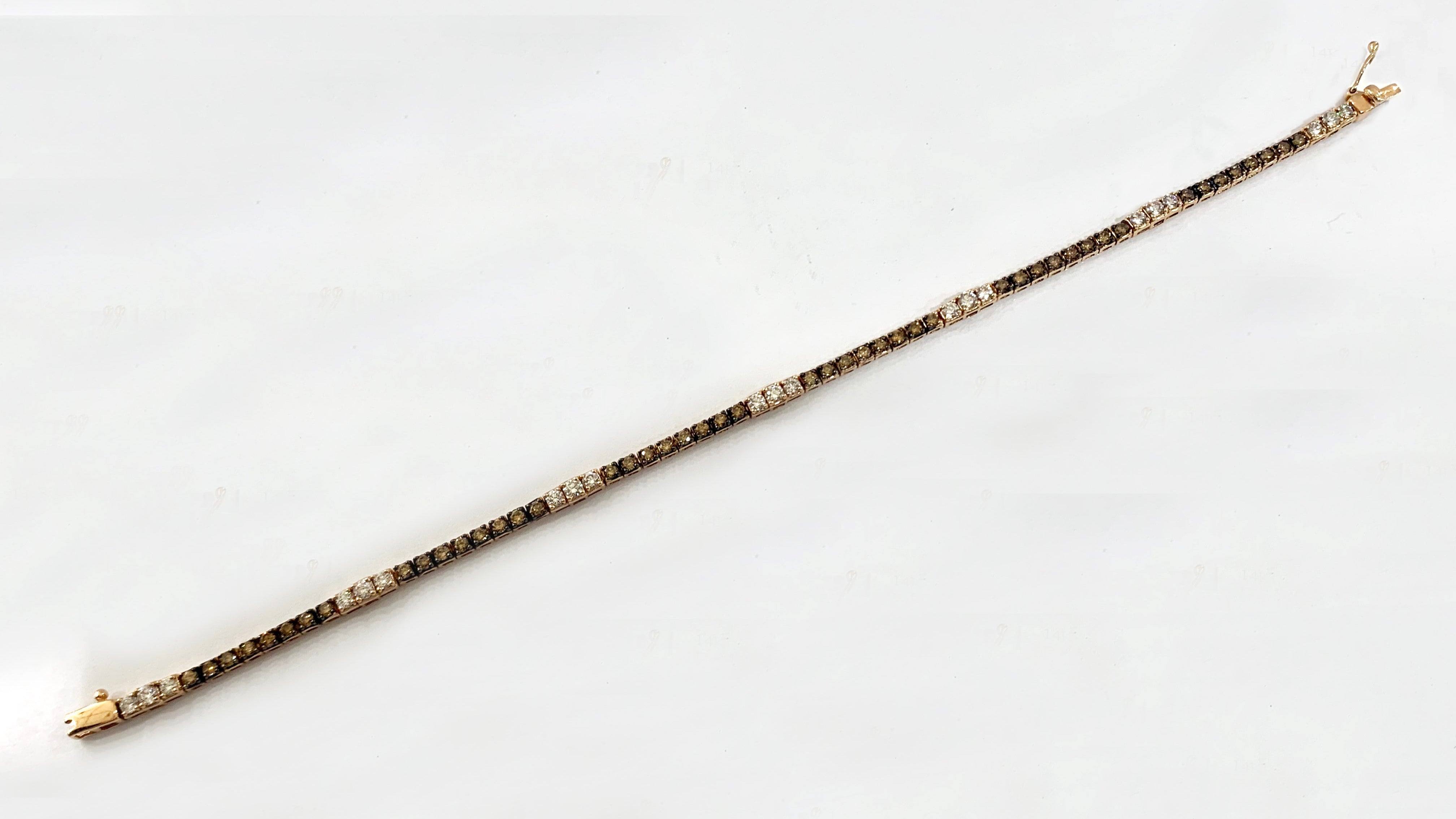 14K Rose Gold Chocolate Diamond Bracelet for Women - Elegant Stackable Jewelry Gift for Anniversary, Birthday & Special Occasions