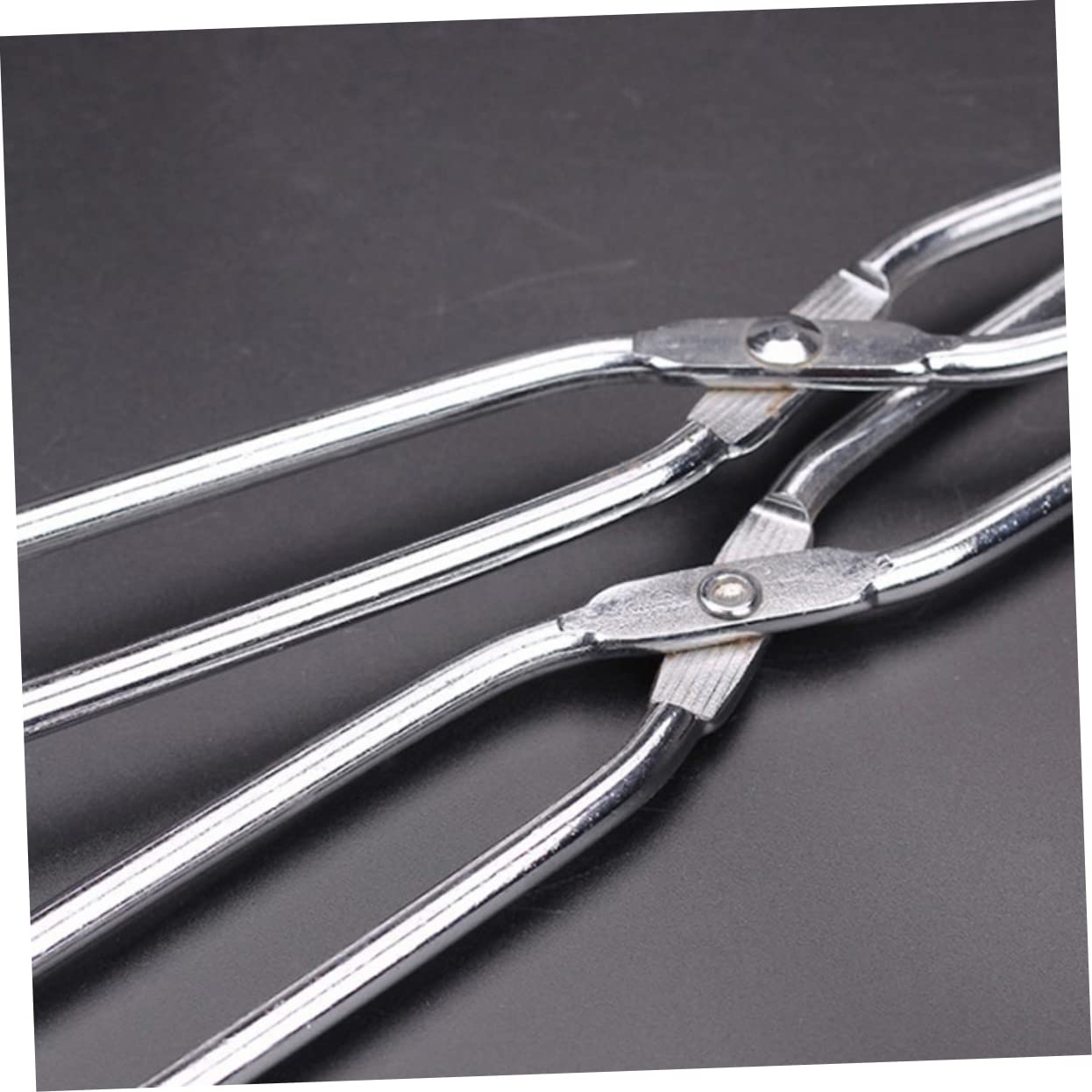 2PCS 60cm Heavy Duty Stainless Steel Scissor Tongs - Grill Tools & Garbage Pickup Clamp for Outdoor BBQ, Camping, Picnics & Trash Collection - Durable & Portable Kitchen & Cleaning Accessories