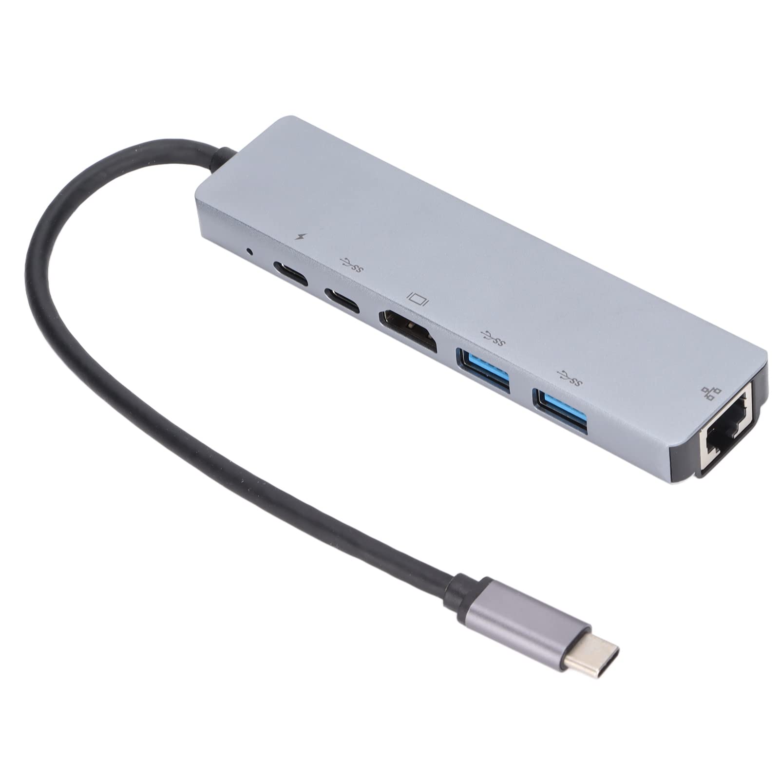 6-in-1 USB C Hub with 87W PD Fast Charging - Multi-Port Type C Adapter with HDMI 4K, USB 3.0, USB-C Splitter for MacBook Pro/Air, Dell XPS, iPad Pro - Perfect for Home Office, Video Conferencing & Travel