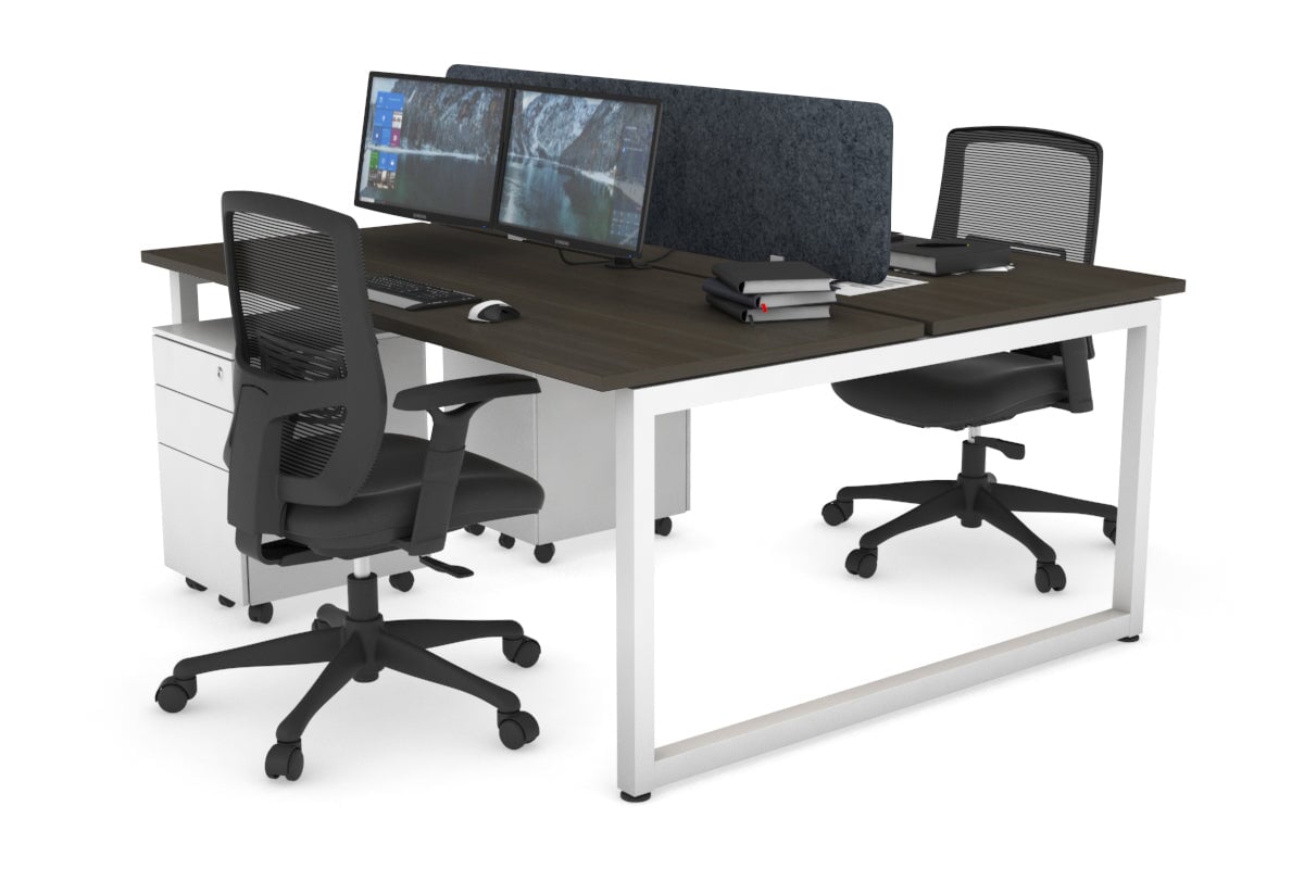 Quadro Loop Legs 2 Person Office Workstation - 1400L x 700W Adjustable Standing Desk for Home & Office - Perfect for Collaborative Workspaces & Shared Home Offices