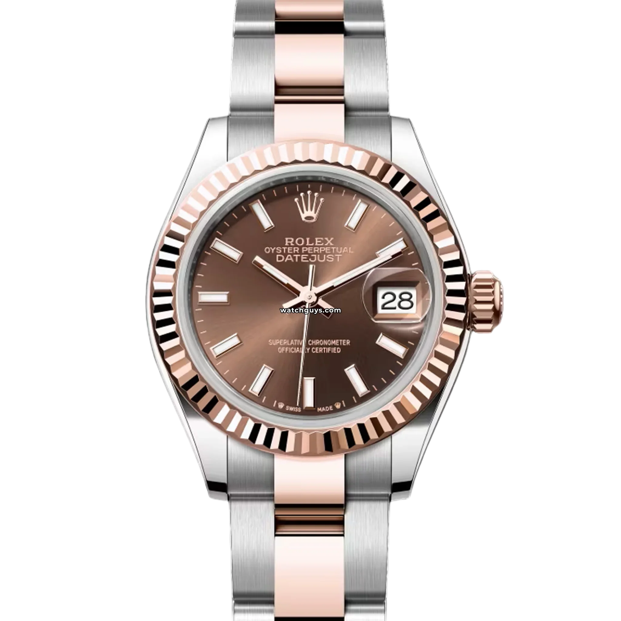 Rolex Datejust 279171 Chocolate Index Oyster Watch - Luxury Automatic Stainless Steel & Rose Gold Watch for Men & Women - Perfect for Business, Formal Events & Everyday Wear