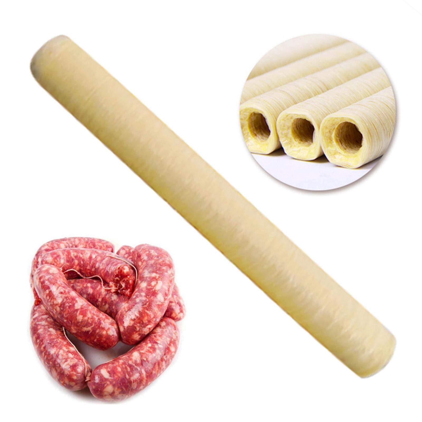 Premium Collagen Sausage Casings - Edible Artificial Sausage Casings for Homemade Sausages, Hot Dogs & Roasts | Natural Drying Sausage Skins for Smoking, Grilling & BBQ | Perfect for Home Chefs & Commercial Use