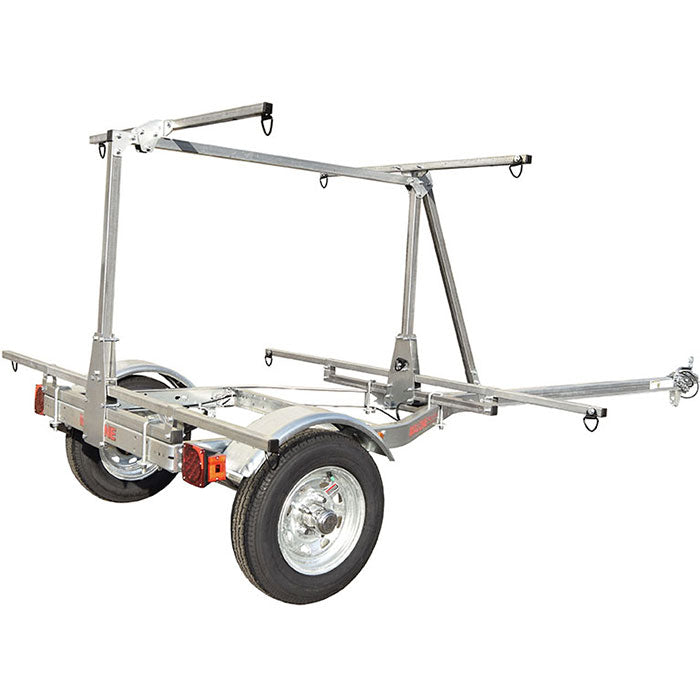 Malone MicroSport LowBed 2 Boat Trailer with 2nd Tier - Premium Aluminum Kayak & Canoe Carrier for Easy Transport | Perfect for Road Trips & Water Adventures