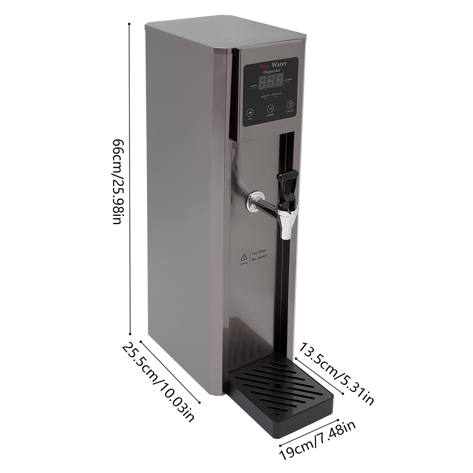 Commercial 1800W Electric Hot Water Dispenser with US Plug - 10L Capacity, 30L/Hour Flow Rate, Instant Heating for Coffee, Tea & Milk - Perfect for Offices, Cafes & Restaurants