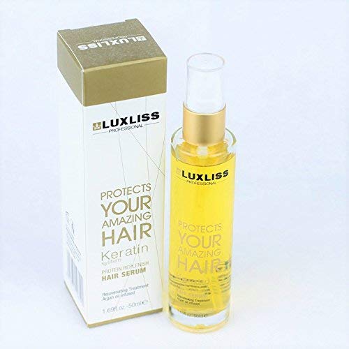 Luxliss Keratin Protein Hair Serum for Damaged Hair - Repairing & Smoothing Treatment for Frizz Control & Shine - Perfect for Daily Use & Salon Styling