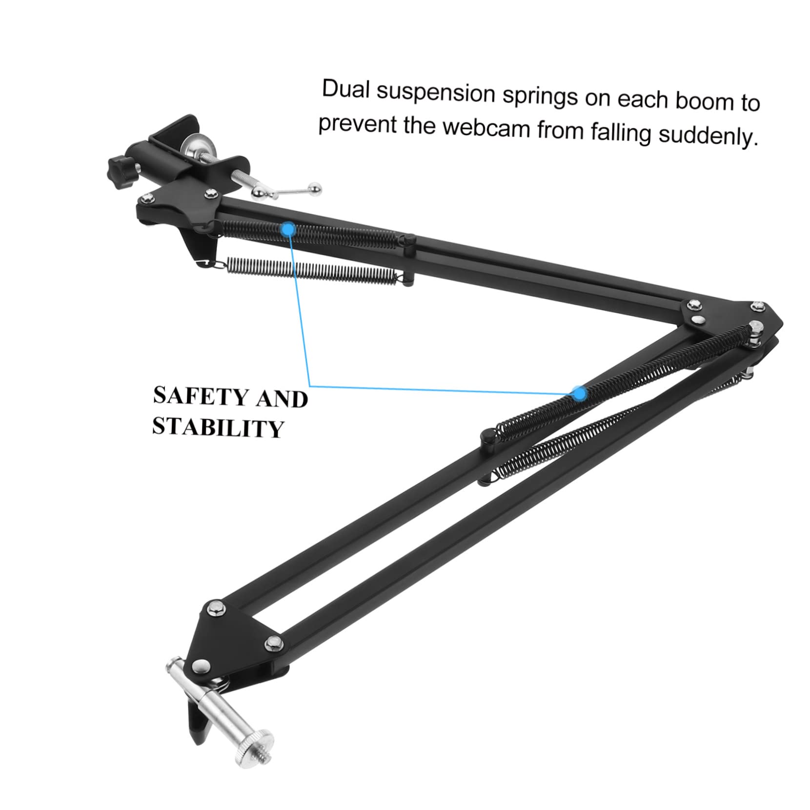 COLLBATH Heavy Duty Metal Cantilever Bracket - Adjustable Webcam Clamp & Camera Holder with Scissor Arm Stand for Desktop - Perfect for Streaming, Video Conferencing, Gaming, and Home Office Setup