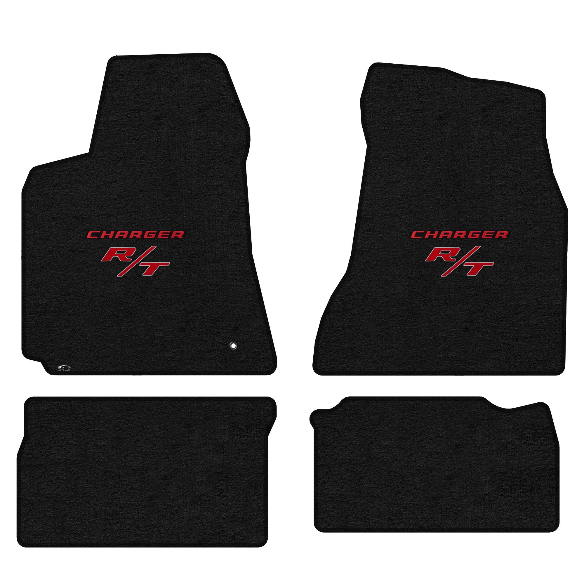 Premium Custom-Fit Carpet Floor Mats for 2006-2010 Dodge Charger RWD - Luxury Car Floor Liners (4-Piece Set, Charcoal with Red R/T Logo) - Perfect for Daily Commuting & Road Trips