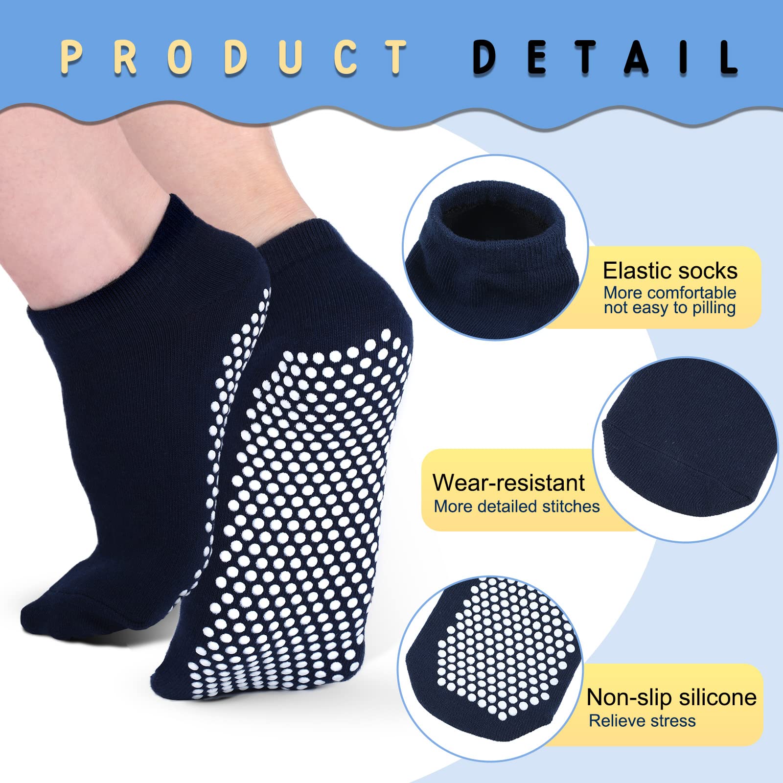Non-Slip Yoga Socks for Women & Men - 30 Pairs Colorful Grip Socks for Yoga, Barre & Hospital Use