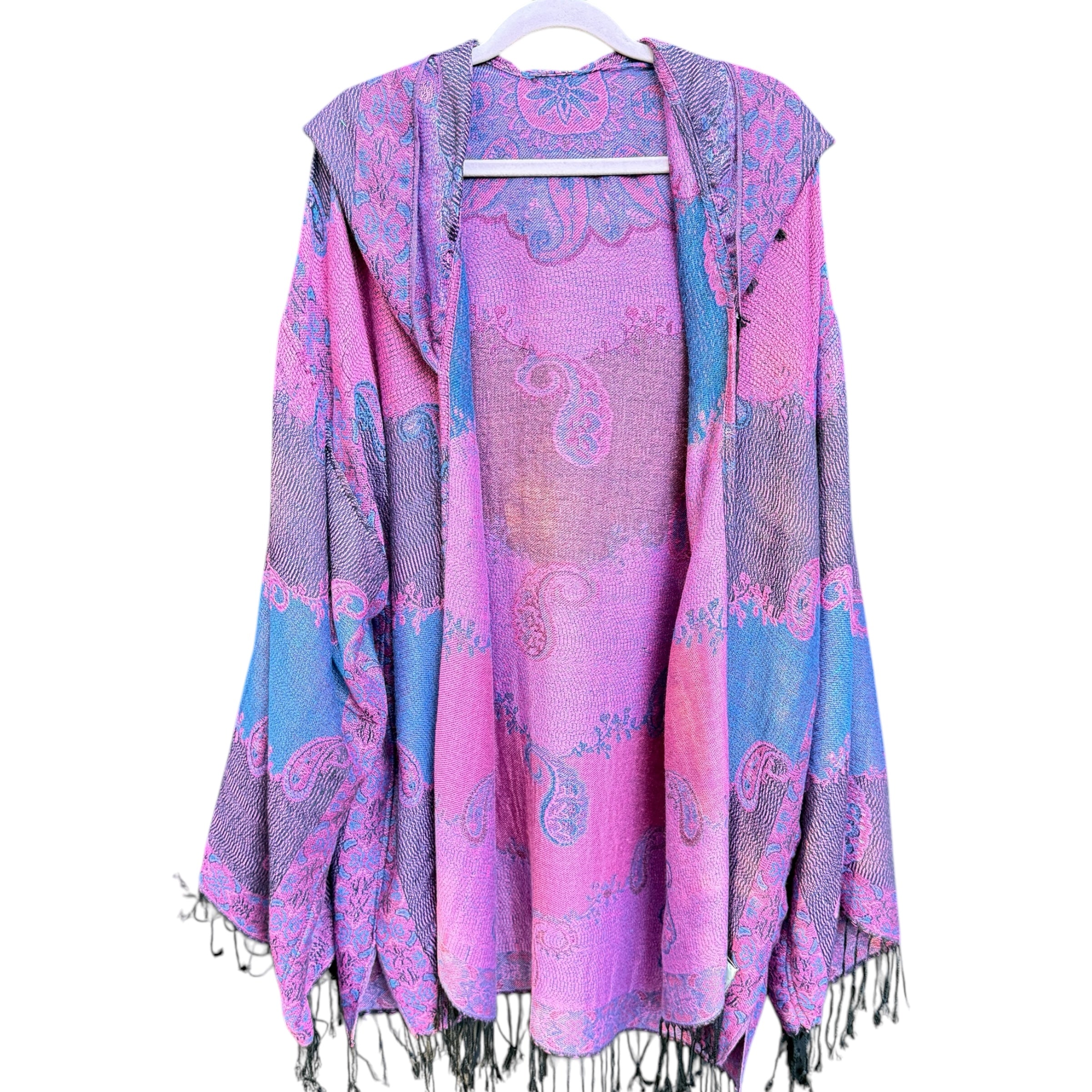 Luxury Pashmina Robe - Dark Purple Mirage Color, Soft & Cozy Women's Bathrobe for Spa, Lounge & Relaxation at Home