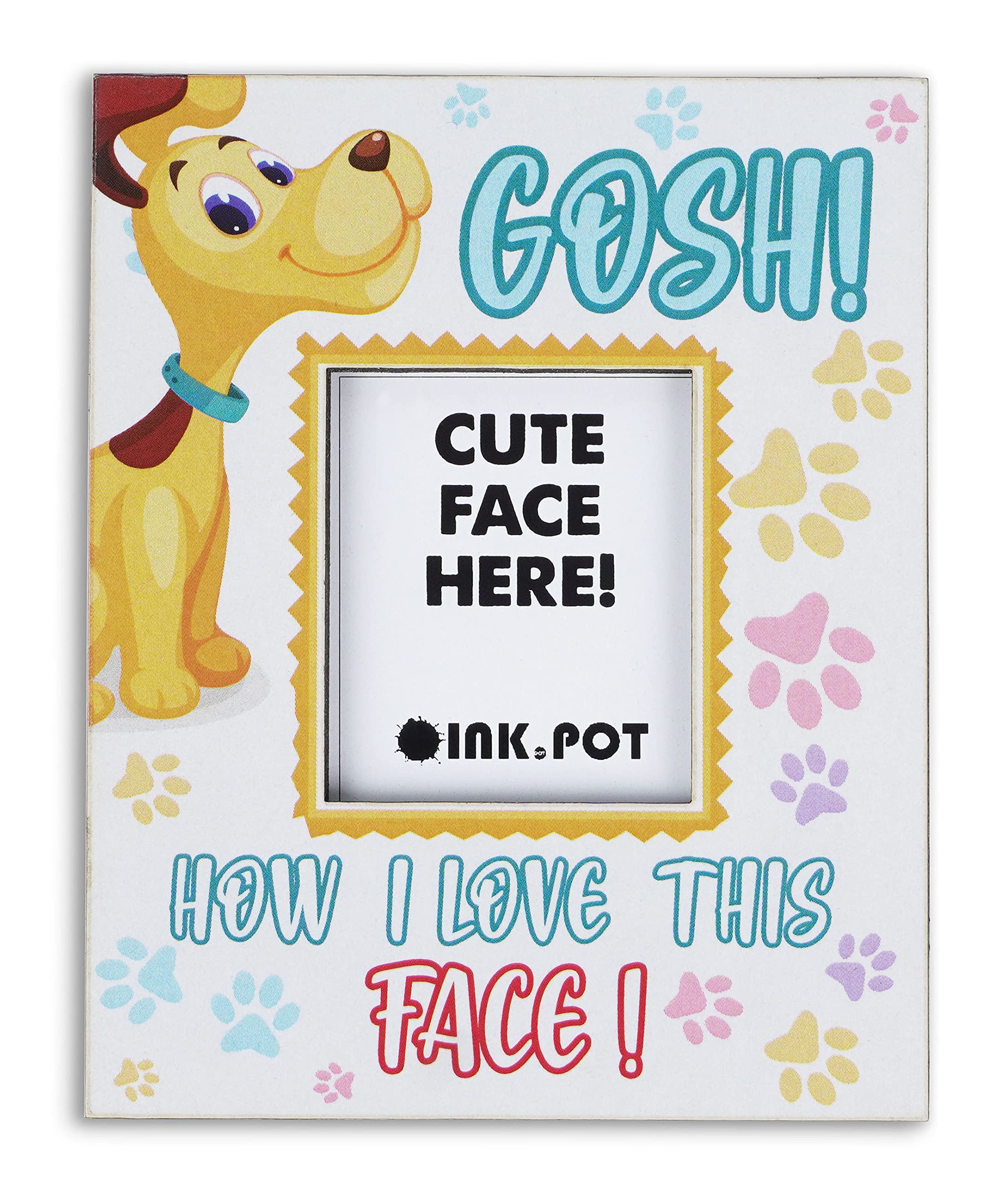 Gosh How I Love This Face Magnetic Photo Frame - Refrigerator Magnet Frame for Pets, Mini Picture Holder - Perfect Gift for Dog Lovers (10x8cm) - Ideal for Kitchen Decor, Office Memories & Pet Photo Displays