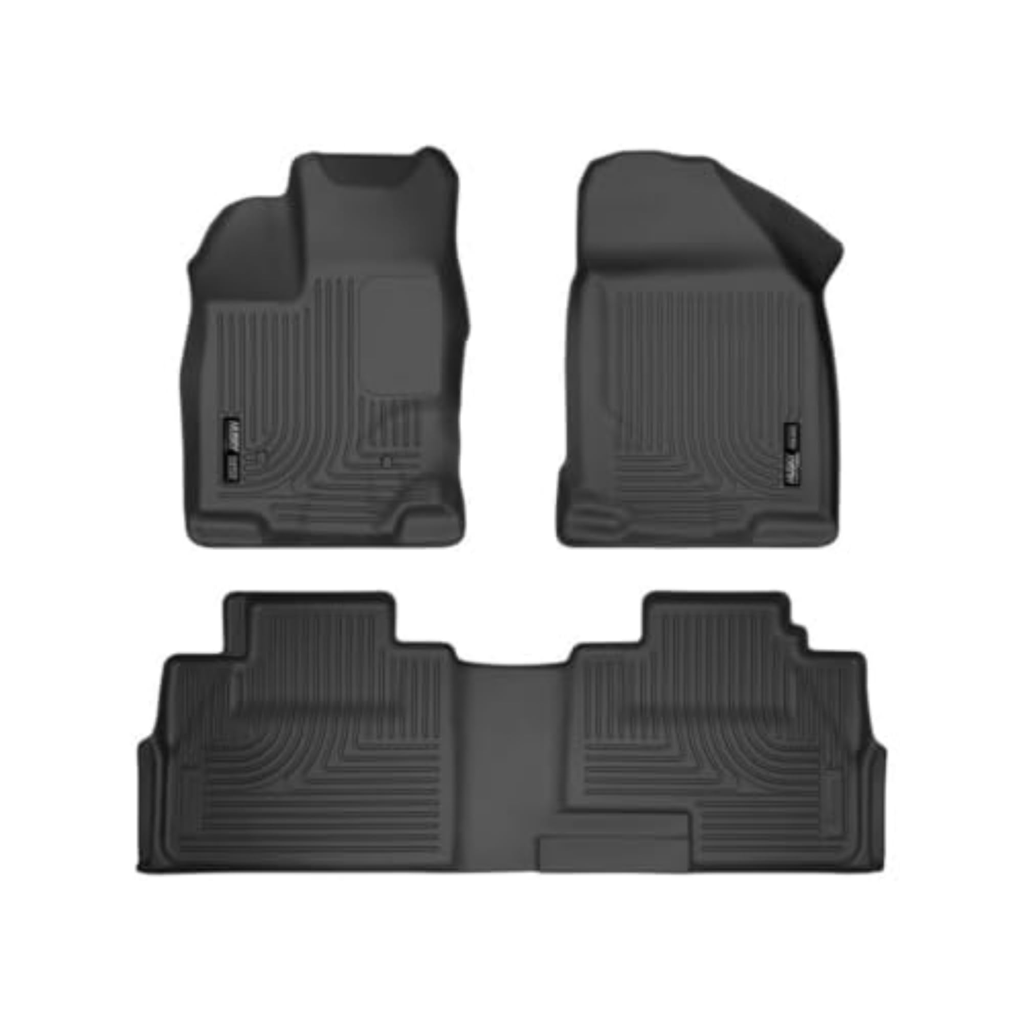 Husky Liners Weatherbeater Floor Mats for 2007-2014 Ford Edge & 2007-2015 Lincoln MKX | Front & 2nd Row Custom Fit Car Floor Liners (3-Piece Set, Black) - Perfect for All-Weather Protection & Easy Cleaning